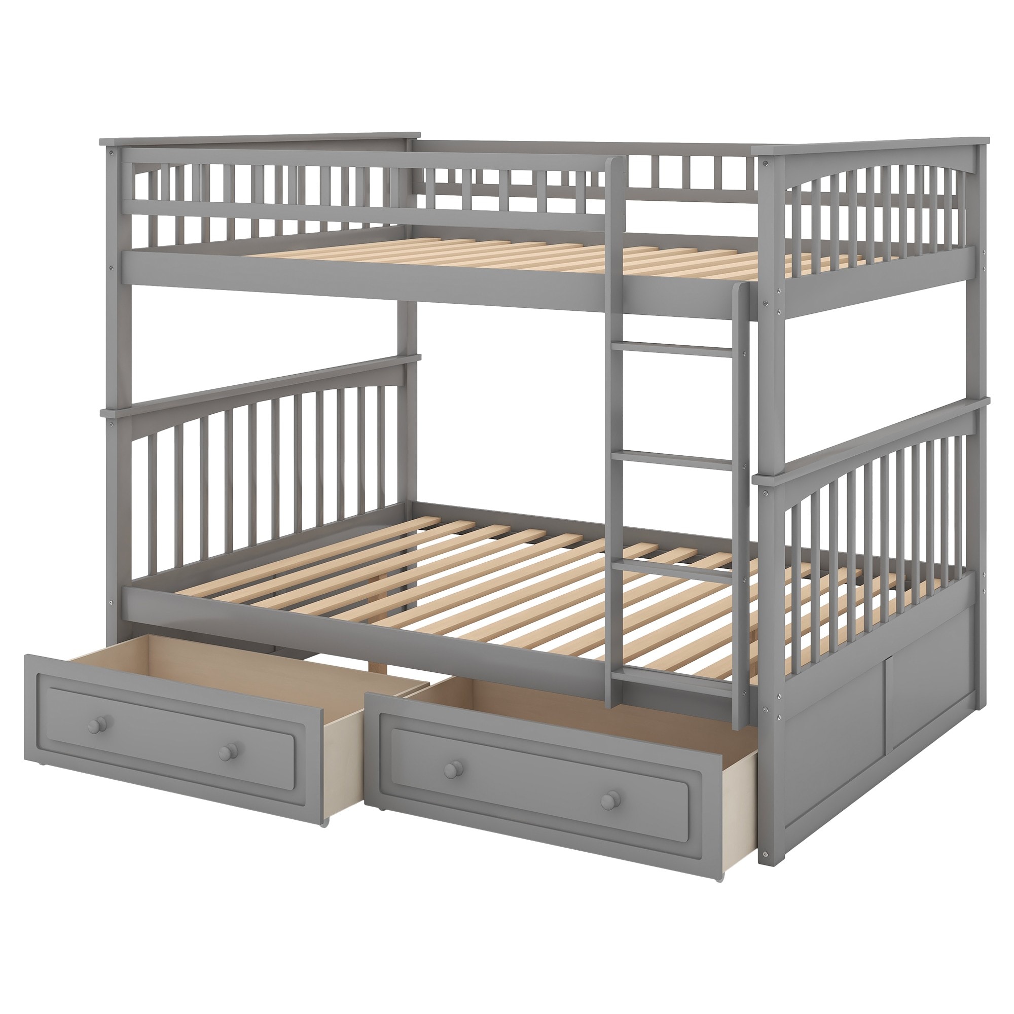 Yiekholo Gray Full Over Full Bunk Bed in the Bunk Beds department at ...