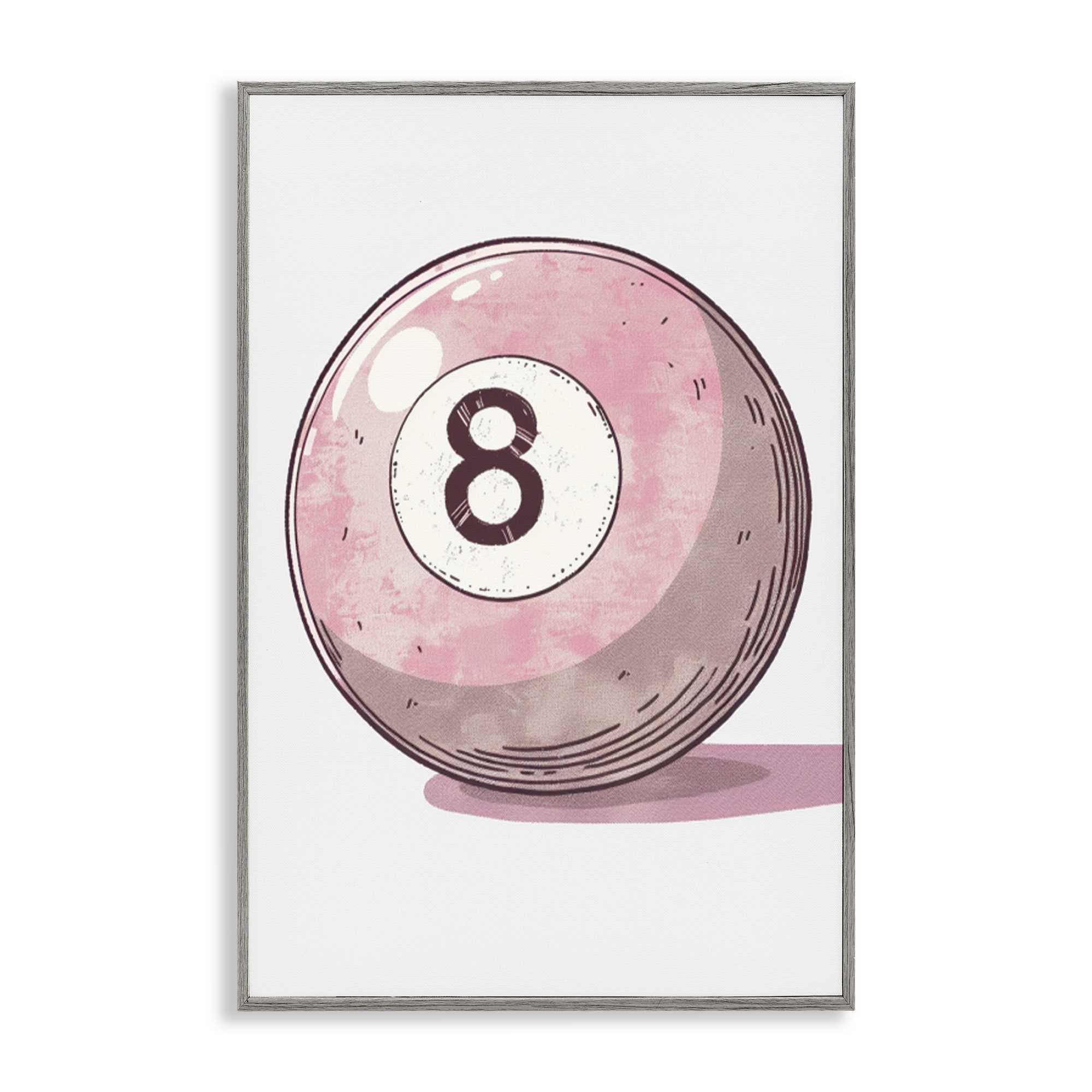 Stupell Industries BT-664-GFF-12X18 Pastel Eight Ball Framed Giclee design by LSR Design Studio