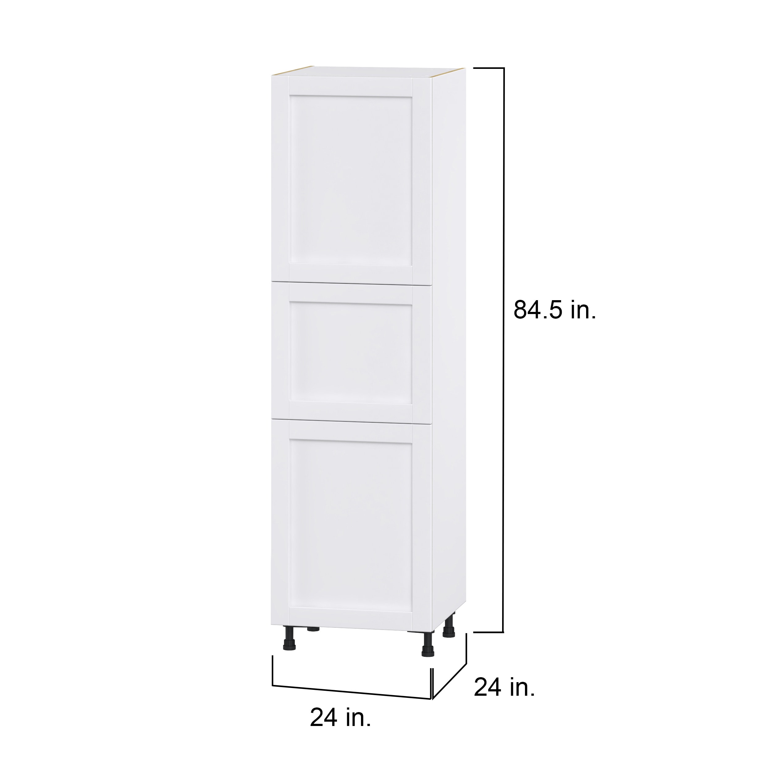 Hugo&Borg Rosemont 24-in W x 84.5-in H x 24-in D Glacier White Pantry Fully Assembled Cabinet (Flat Panel Shaker Door Style)