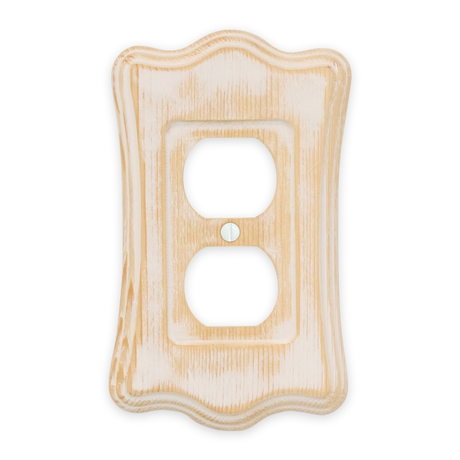 allen + roth 1-Gang Standard Size Distressed White Wood Indoor Duplex Wall  Plate in the Wall Plates department at