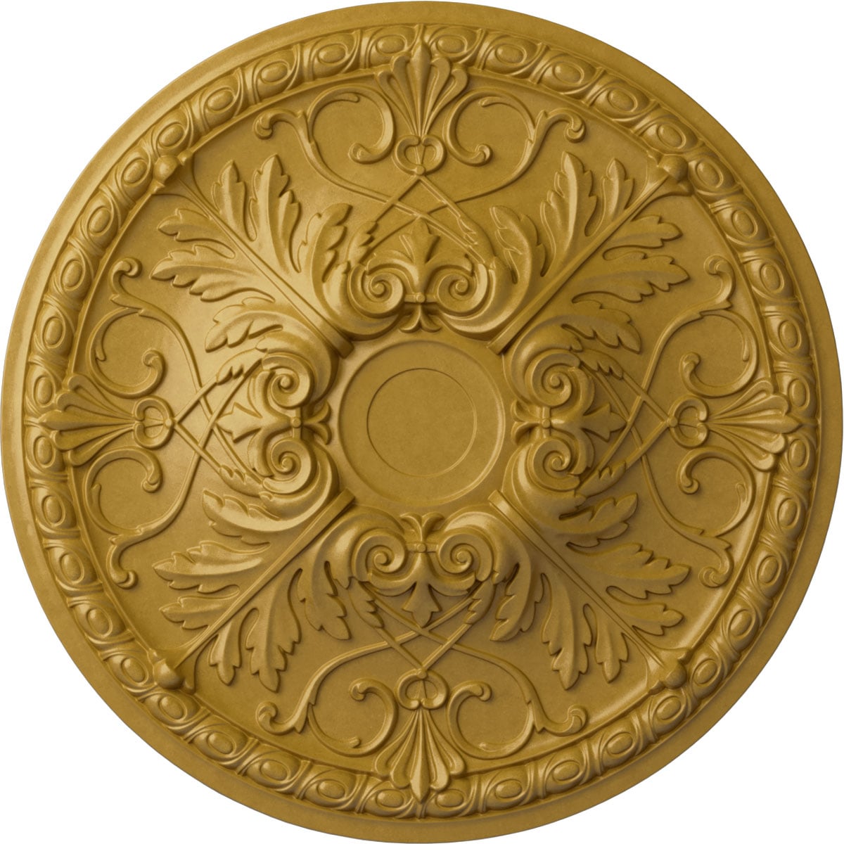 Ekena Millwork CM32TNIGS Tristan 32.375-in W x 32.375-in L Painted Iridescent Gold Polyurethane Whole Ceiling Medallion