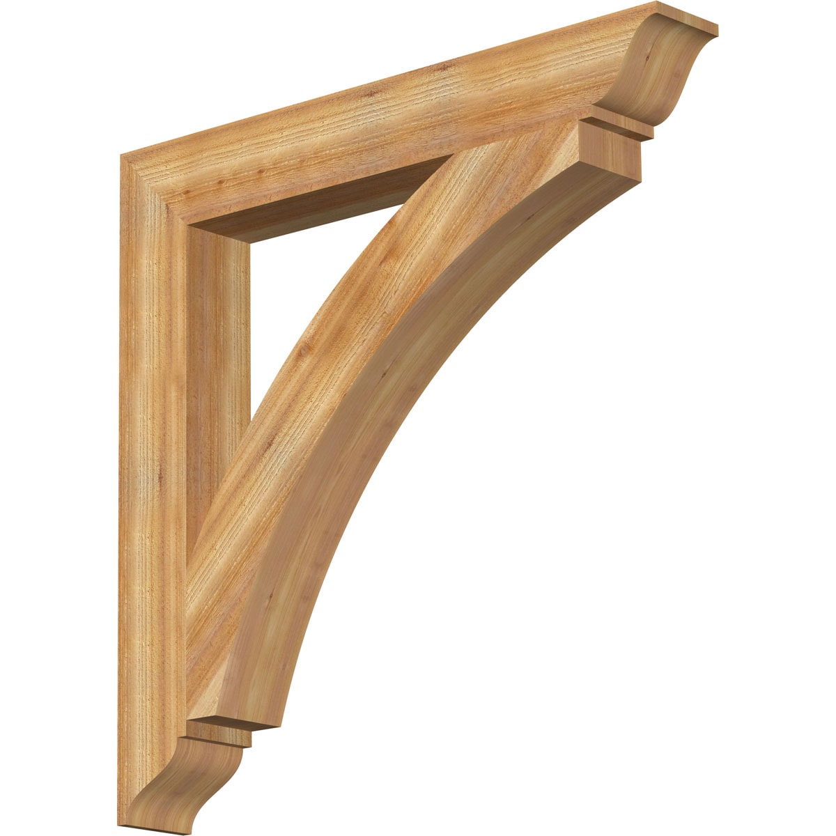 Ekena Millwork BKT06X44X44THR01RWR Thorton traditional rough sawn 6-in x 44-in x 44-in Western red cedar Brown Wood Standard bracket