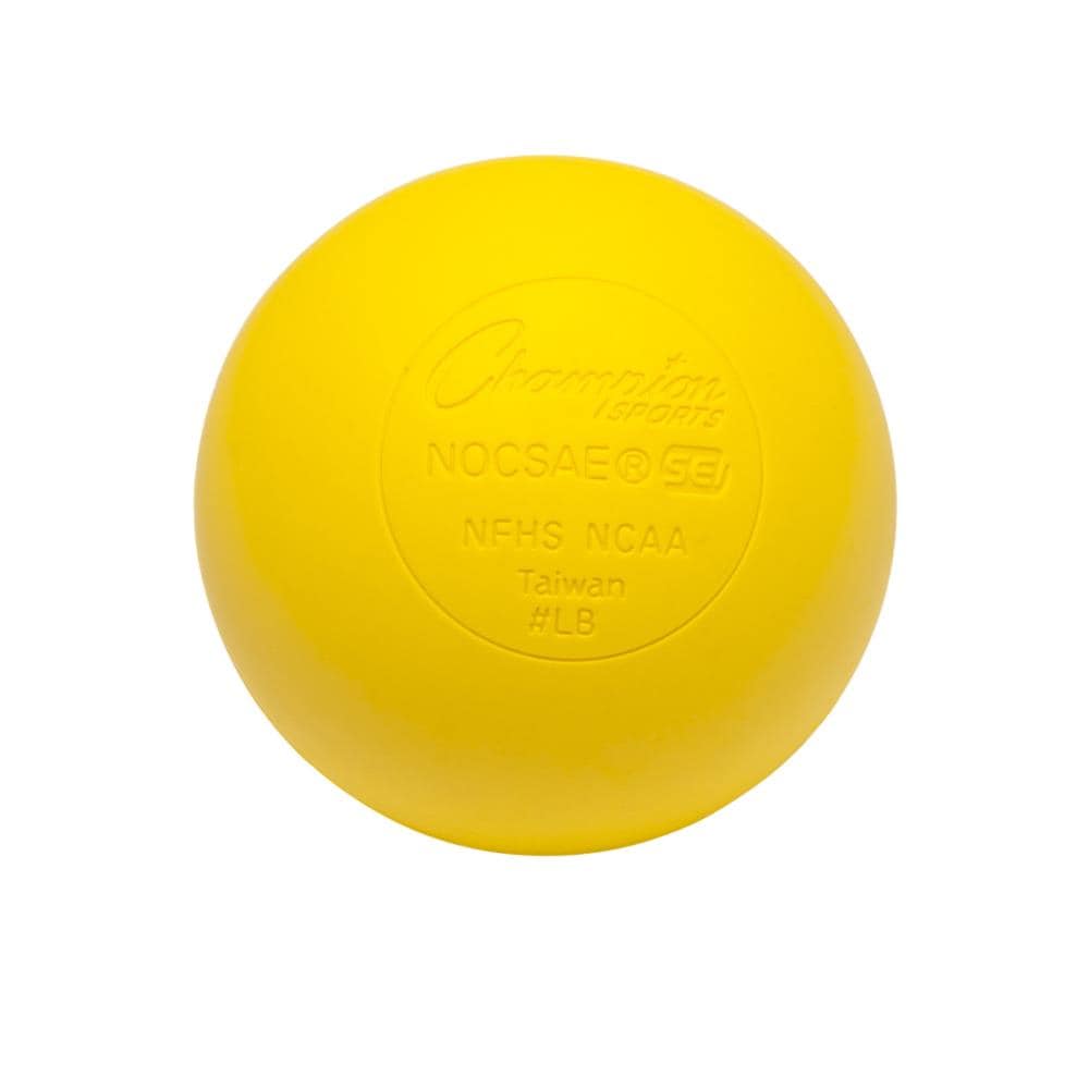 Yellow Pack of 6 Champion Sports Official Size Rubber Lacrosse Ball 