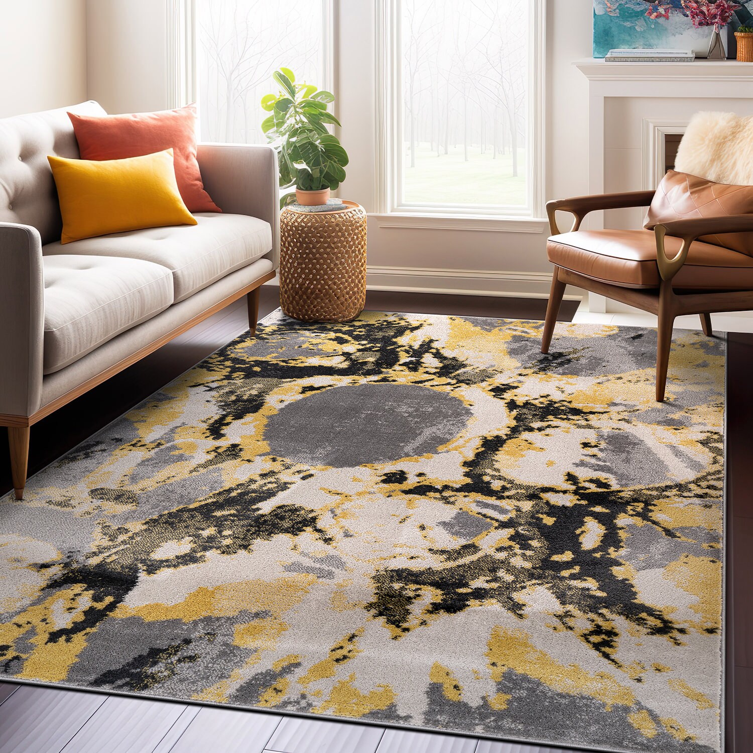 World Rug Gallery 389YELLOW5X7 rugs - View #2