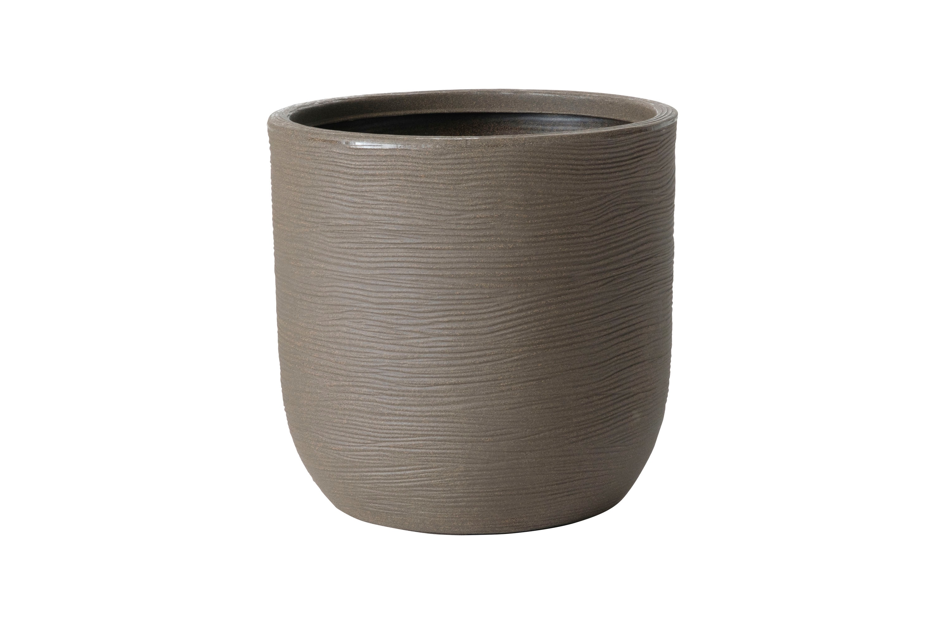Alfresco Home 617-1710-BW Round 18-in W Extra Large Brown Resin Contemporary/Modern Indoor/Outdoor Planter with Drainage Holes