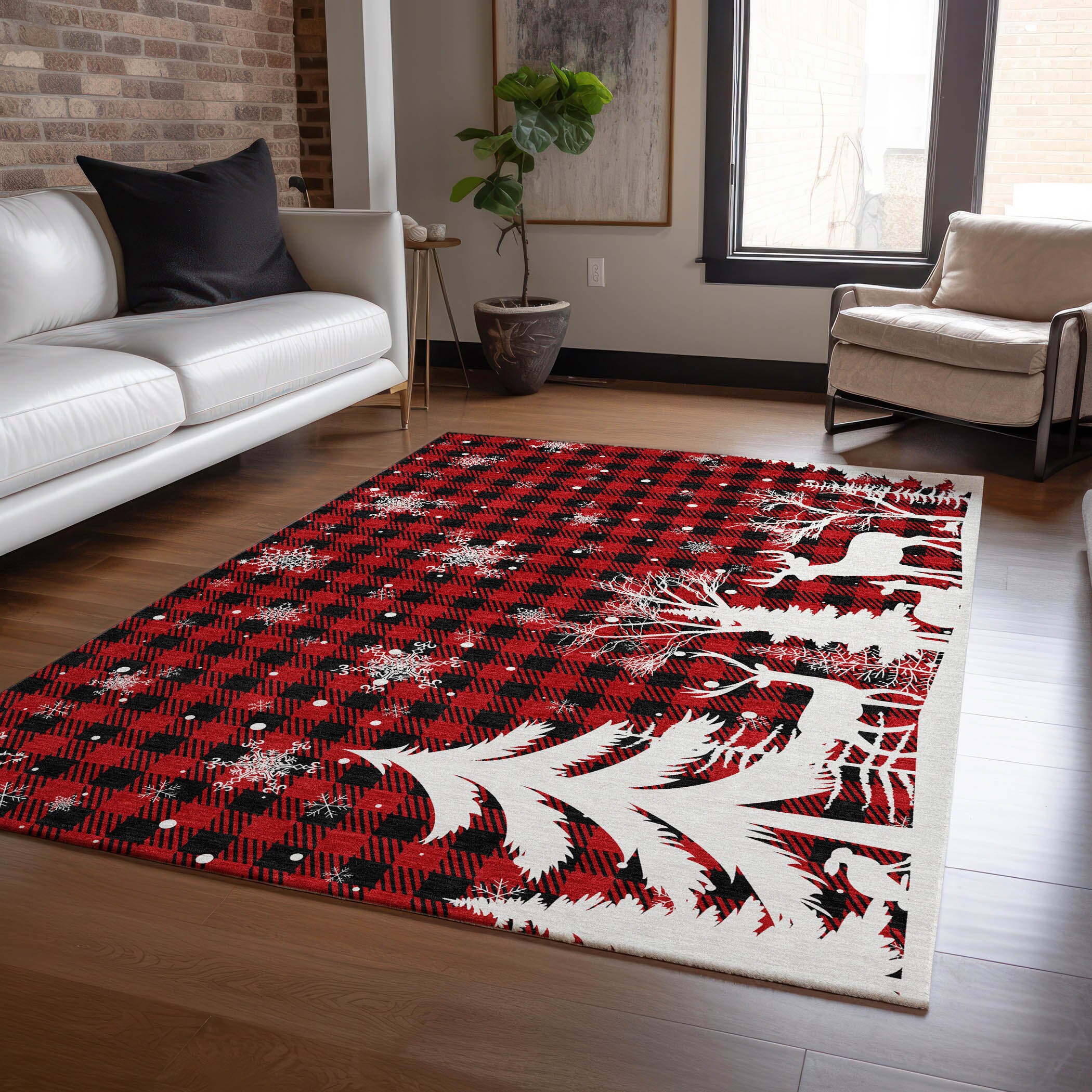 Addison Rugs ACN1824RD9X12 Chantille ACN1824RD 9 x 12 (ft) Loomed Polyester Red Rectangular Indoor/Outdoor Machine washable Area rug