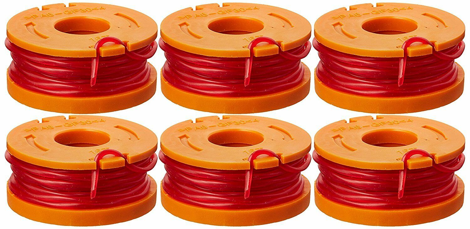 6 10' Rolls WA0010 0.065" Worx Trimmer Spool Line for Trimmers Lot of Six 