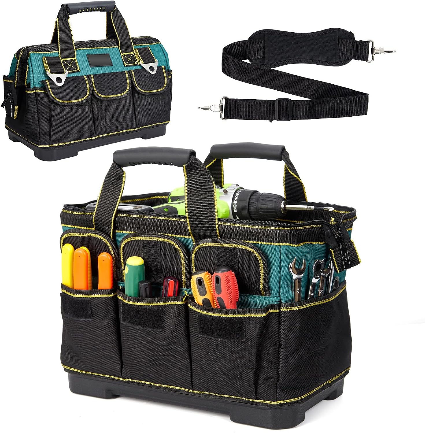 GAOMON 15 Inch Oxford Cloth Multi-Purpose Hardware Tool Storage Bag Wear Resistant Utility Organizer Bag- Dark Green