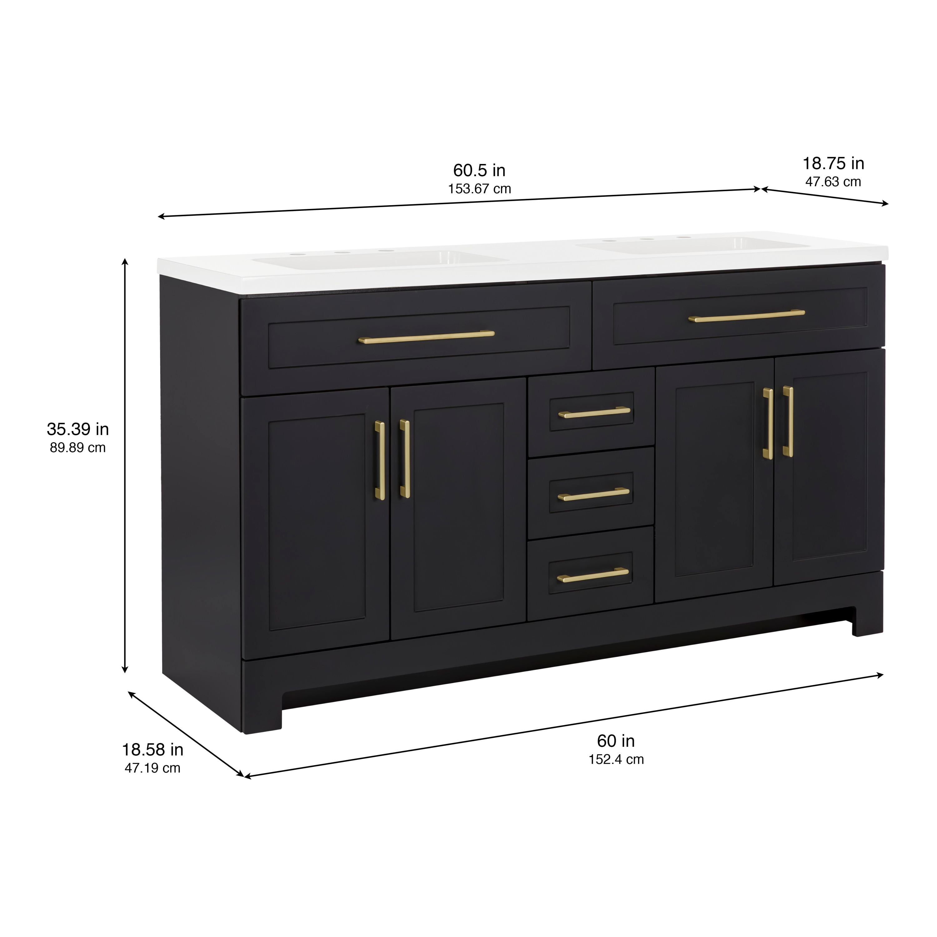 Style Selections CU60P2-MB Bath-Vanity-Combo - View #4