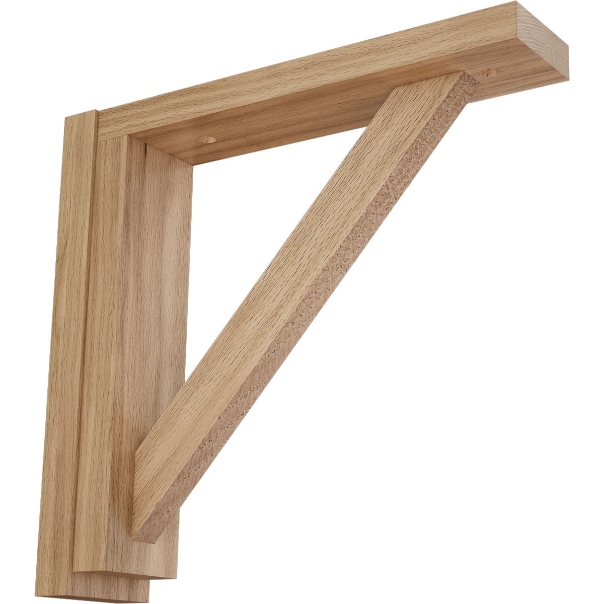 Ekena Millwork BKT02X10X10TRRO Traditional 2-1/2-in x 10-3/4-in x 10-1/4-in Red oak Brown Wood Standard bracket
