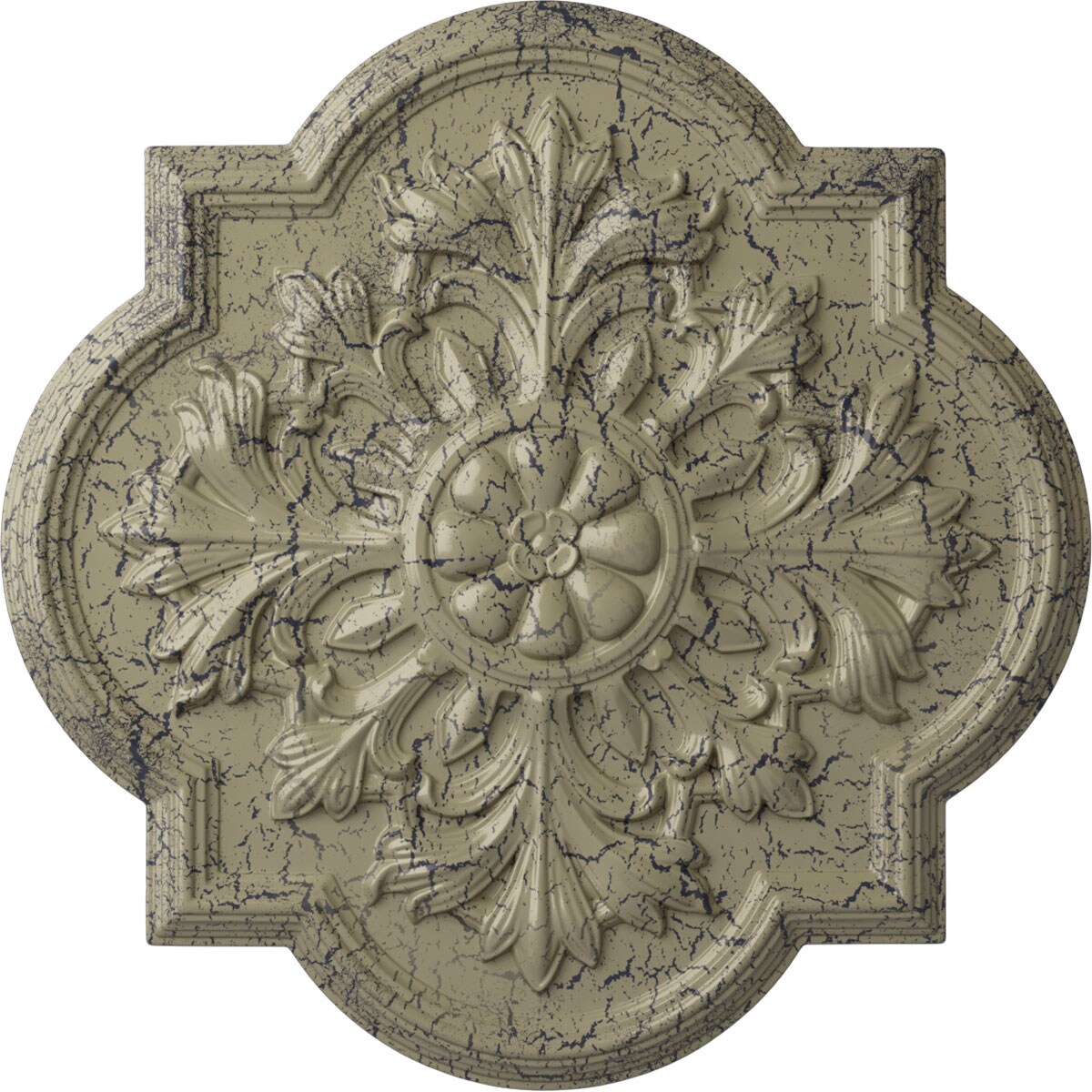 Ekena Millwork CM20BOCSC Bonetti 20-in W x 20-in L Painted Castle Stone Crackle Polyurethane Whole Ceiling Medallion
