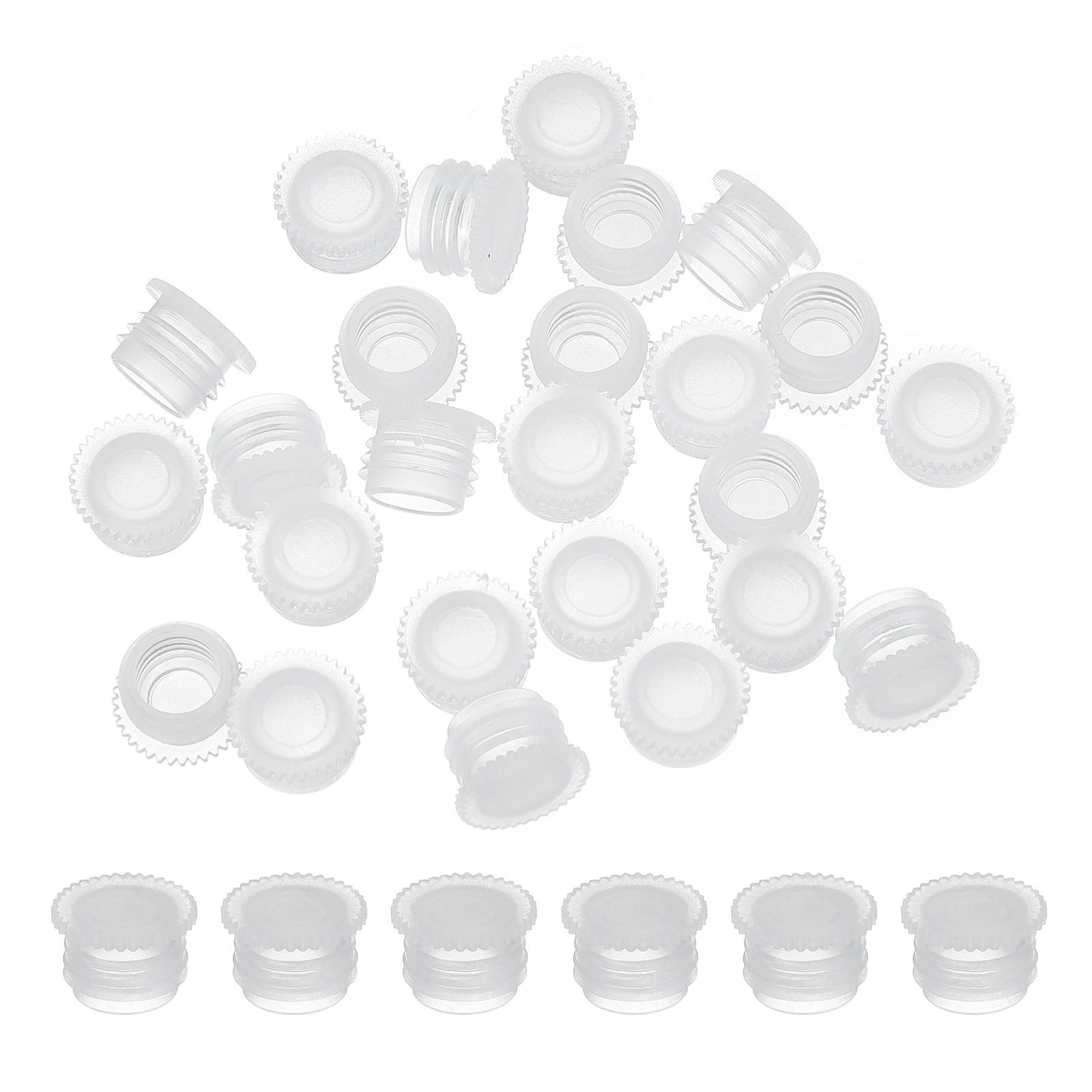PATIKIL Salt and Pepper Shaker Stoppers 8mm/0.31inch 50pcs Plastic Salt Shaker Plug Replacement Reusable Clear Round End Cap for Pots Bottles Pipes #S26042300UX5261