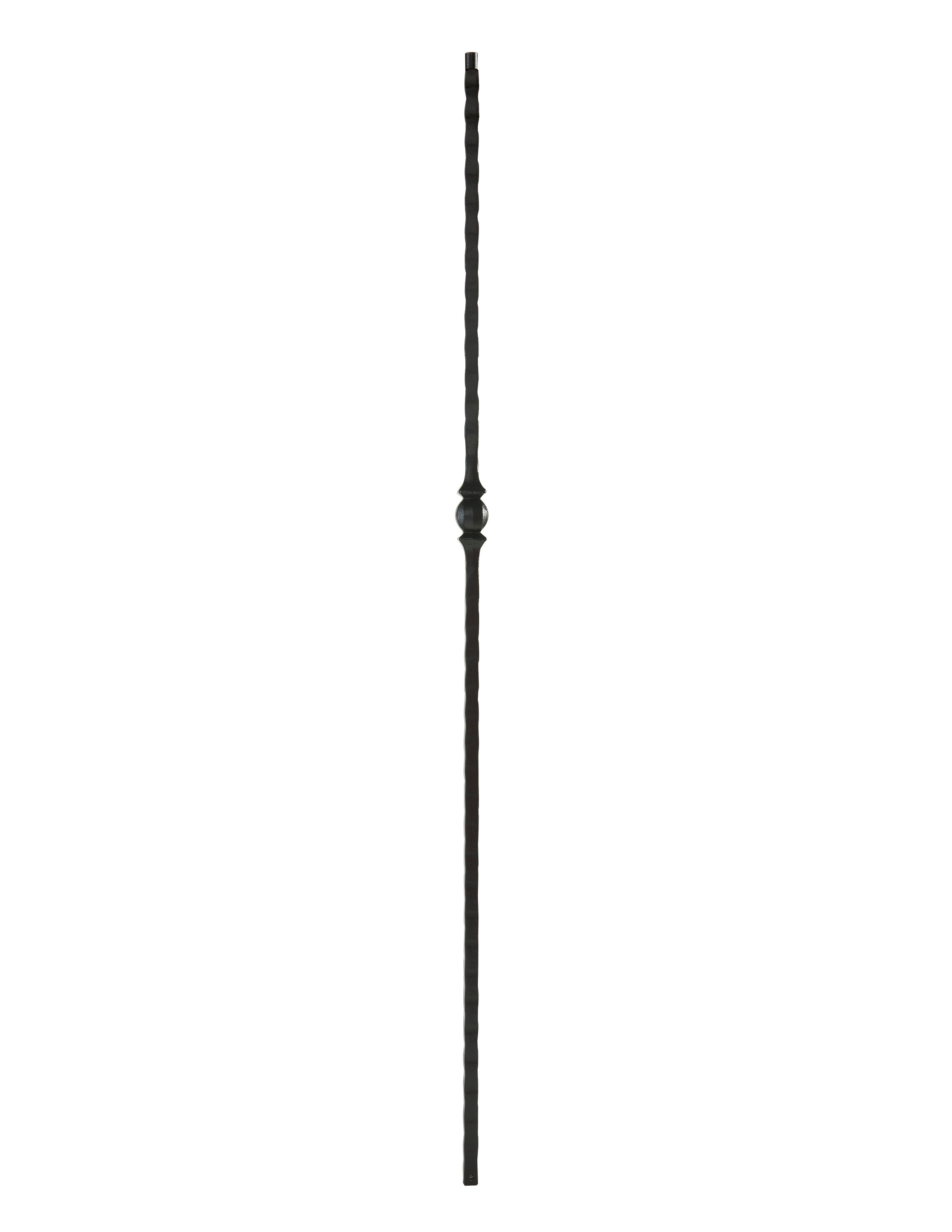 Crown Heritage 4581061FB44 44-in x 1.375-in Satin Black Wrought Iron Pin Top Single Knuckle Stair Baluster