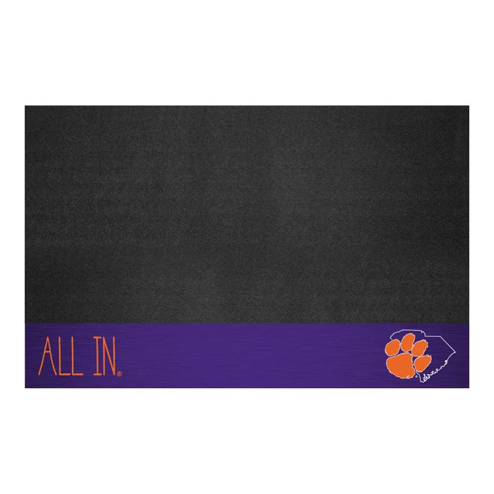 FANMATS 21093 Clemson Tigers Southern Style Grill Mat Black Vinyl Rectangular Grill Mat
