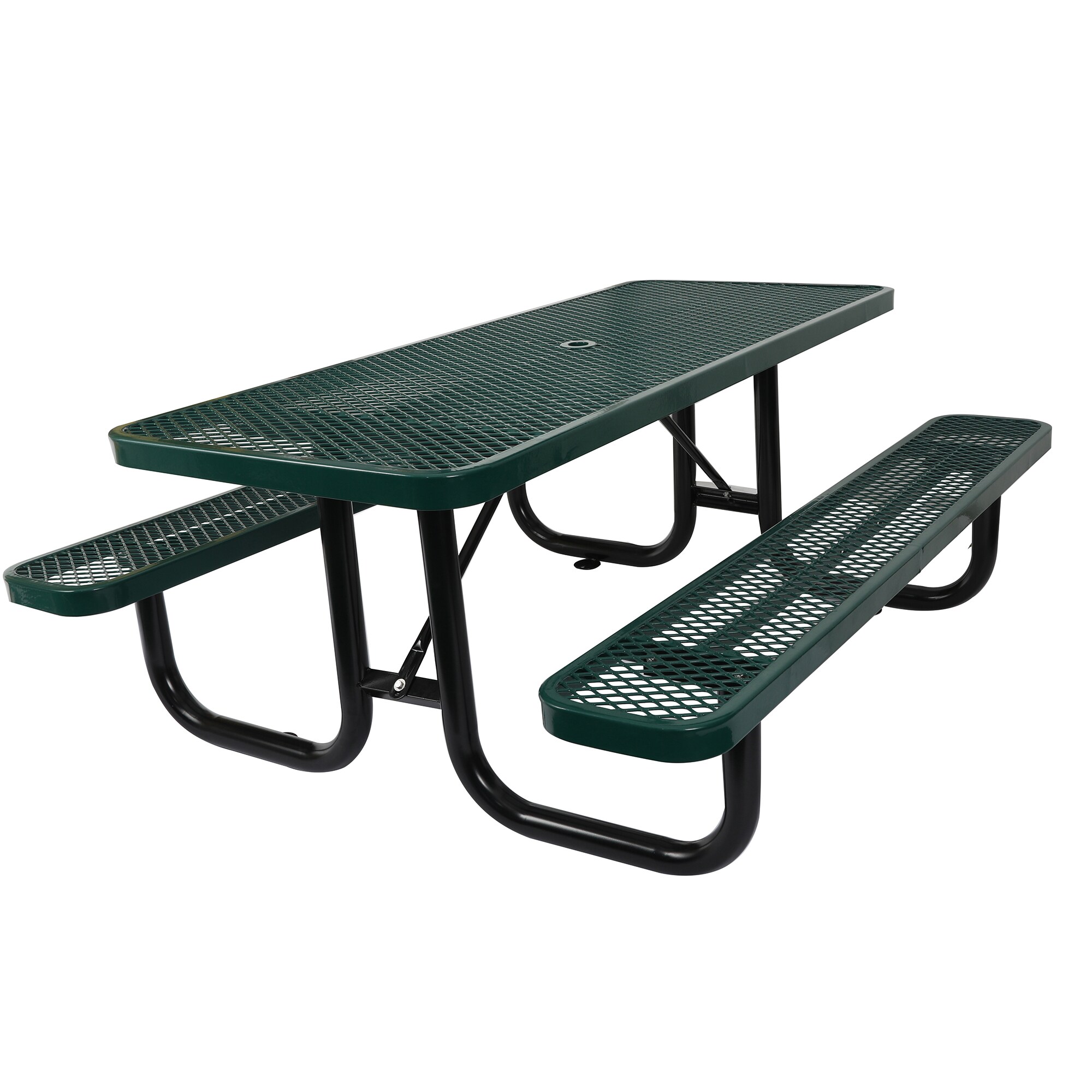 SINOFURN SYA010497GY 72.2-in Green Steel Rectangle Picnic Table
