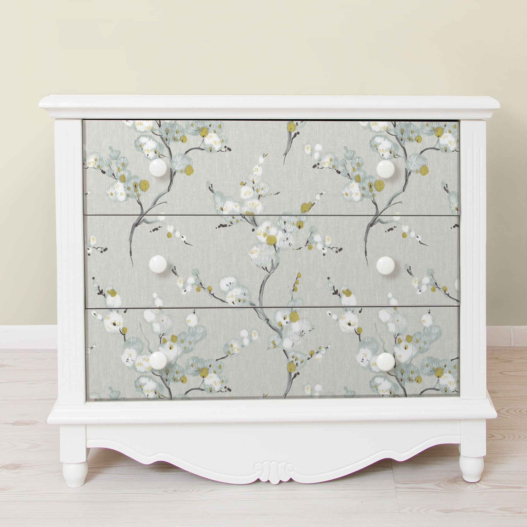 Grey Vintage Floral Wallpaper - Peel and Stick - The Wallberry