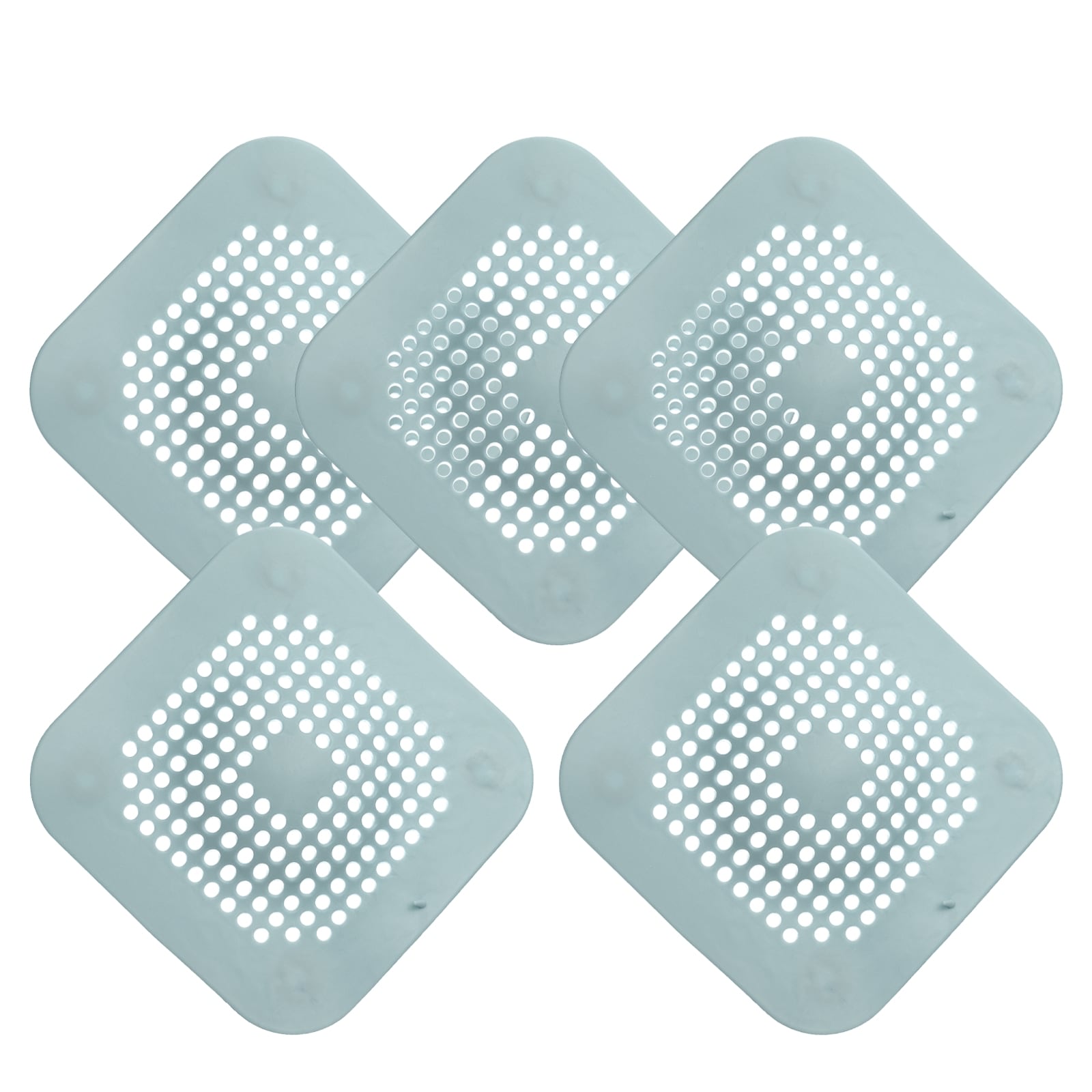 Unique Bargains - 5pcs Shower Drain Hair Catcher 5.8inch Dia Round and Convex Drain Cover Silicon...