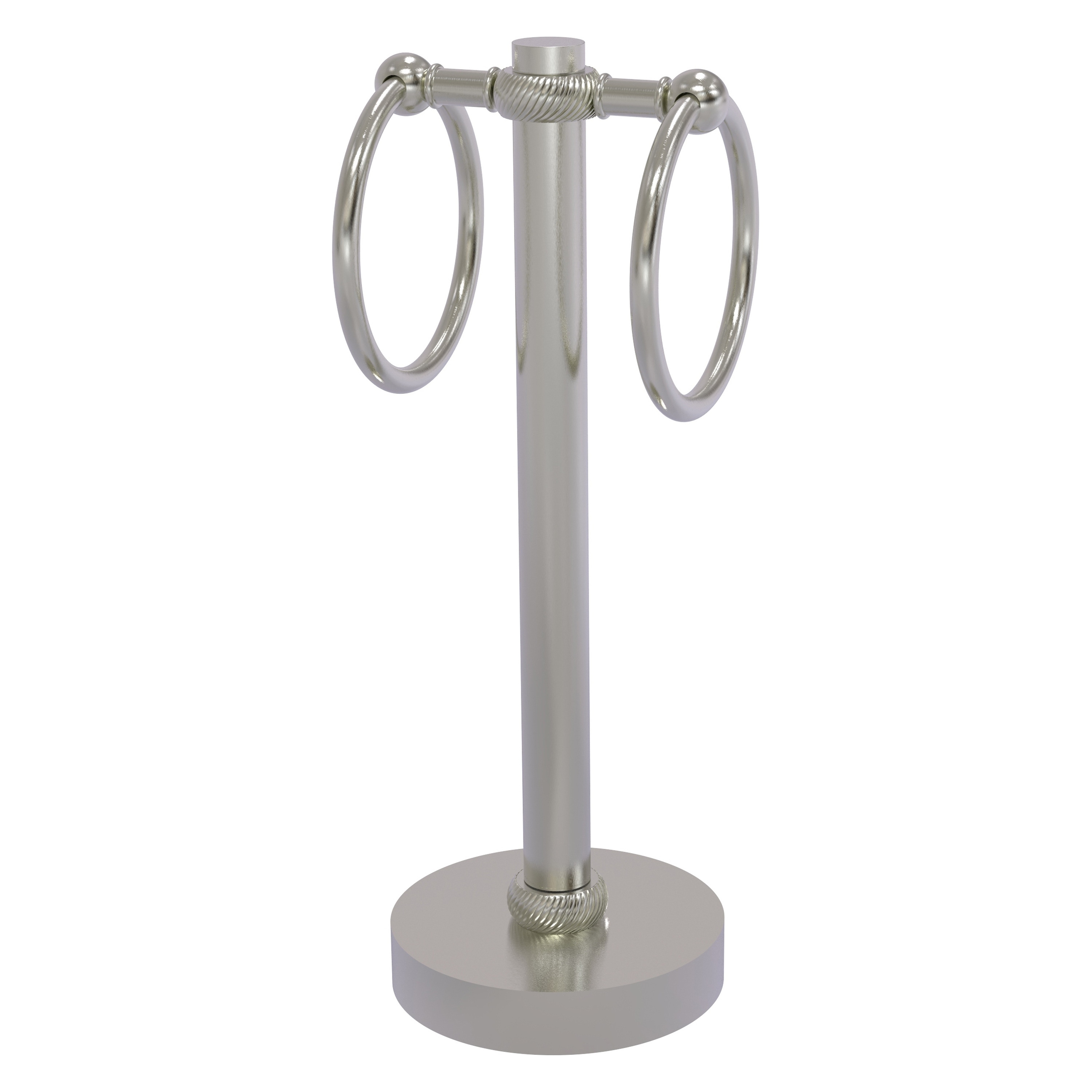 Allied Brass 953T-SN Satin Nickel Freestanding countertop Double Towel Ring