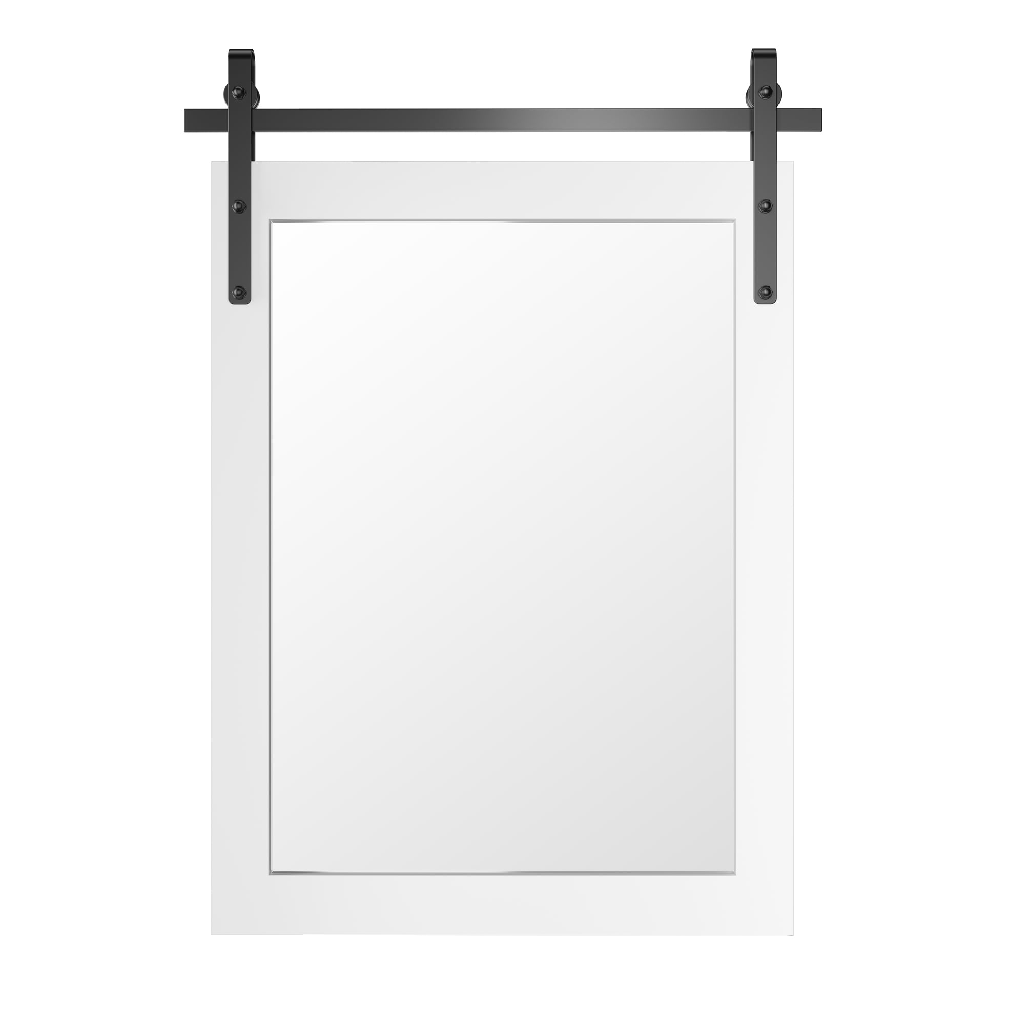 FurniFusion L-GCMJ2030W 22-in W x 30-in H Rectangle White Framed Wall Mirror