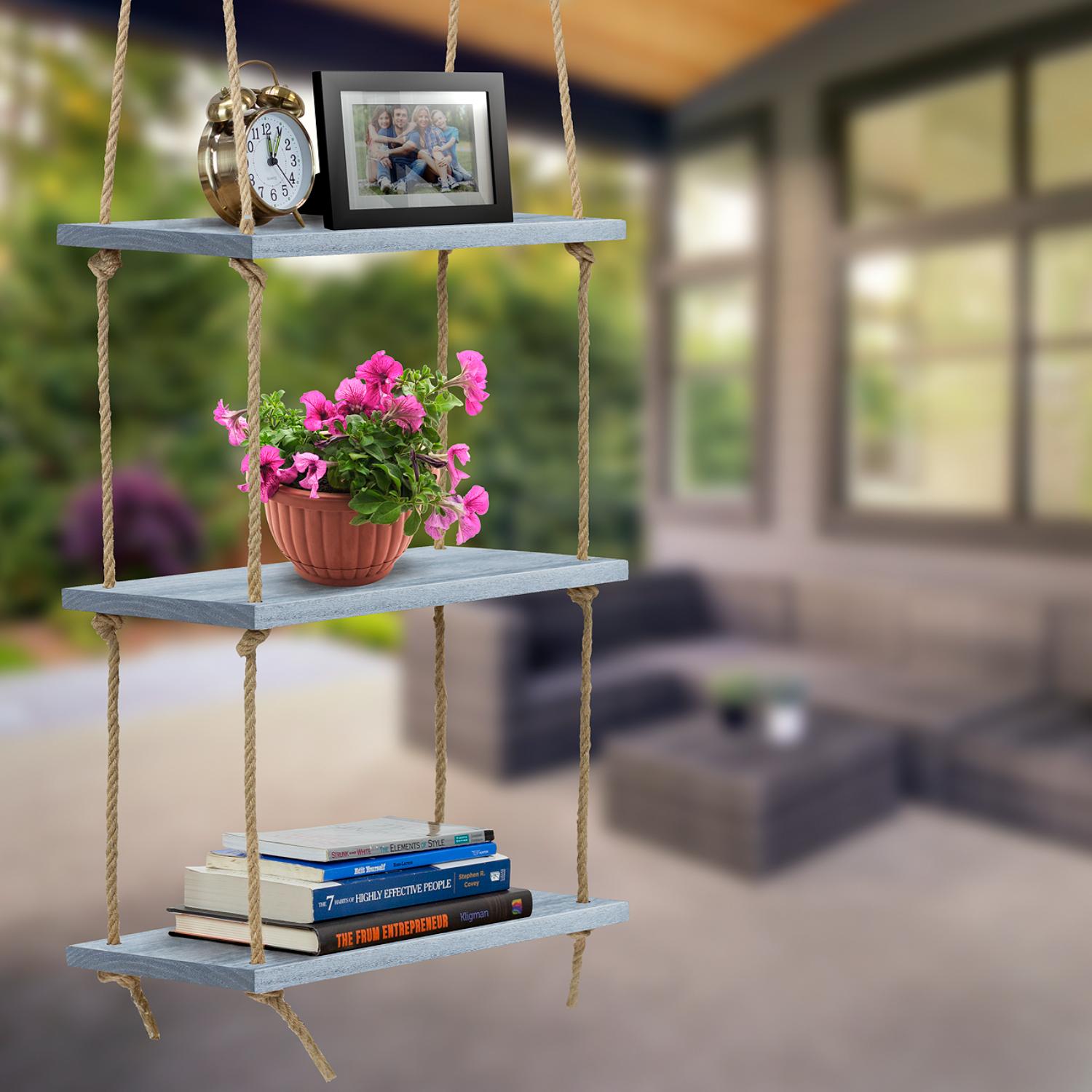 SORBUS WD-HNG3N-GRW Wall-Mounted-Shelving - View #2