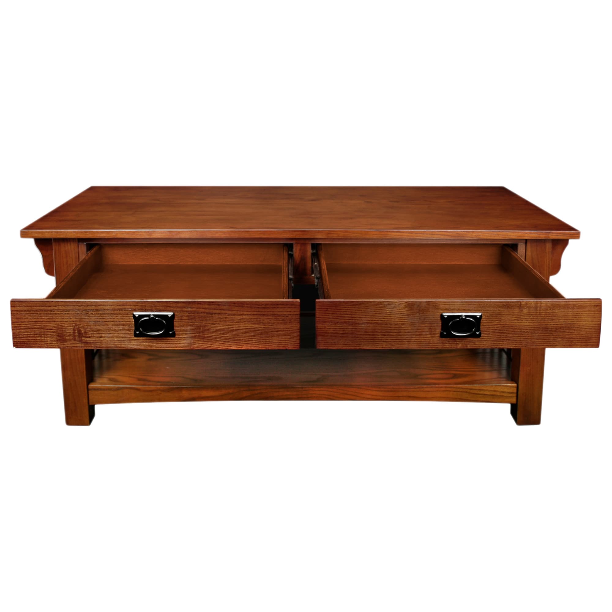 Leick Home Mission Impeccable Medium Oak Ash Wood Casual Coffee Table ...