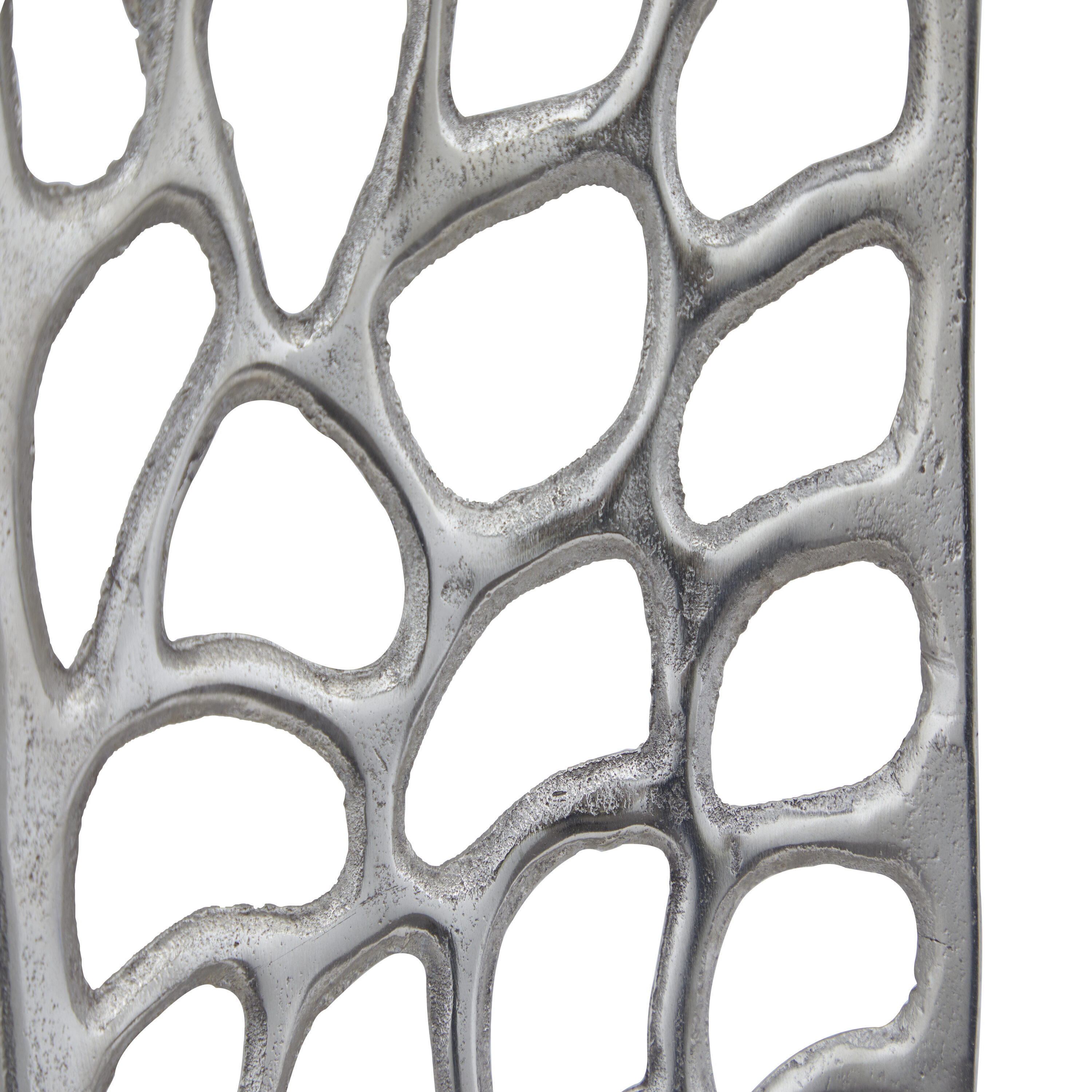 Silver Aluminum Abstract Cutout Wall Sculpture Set