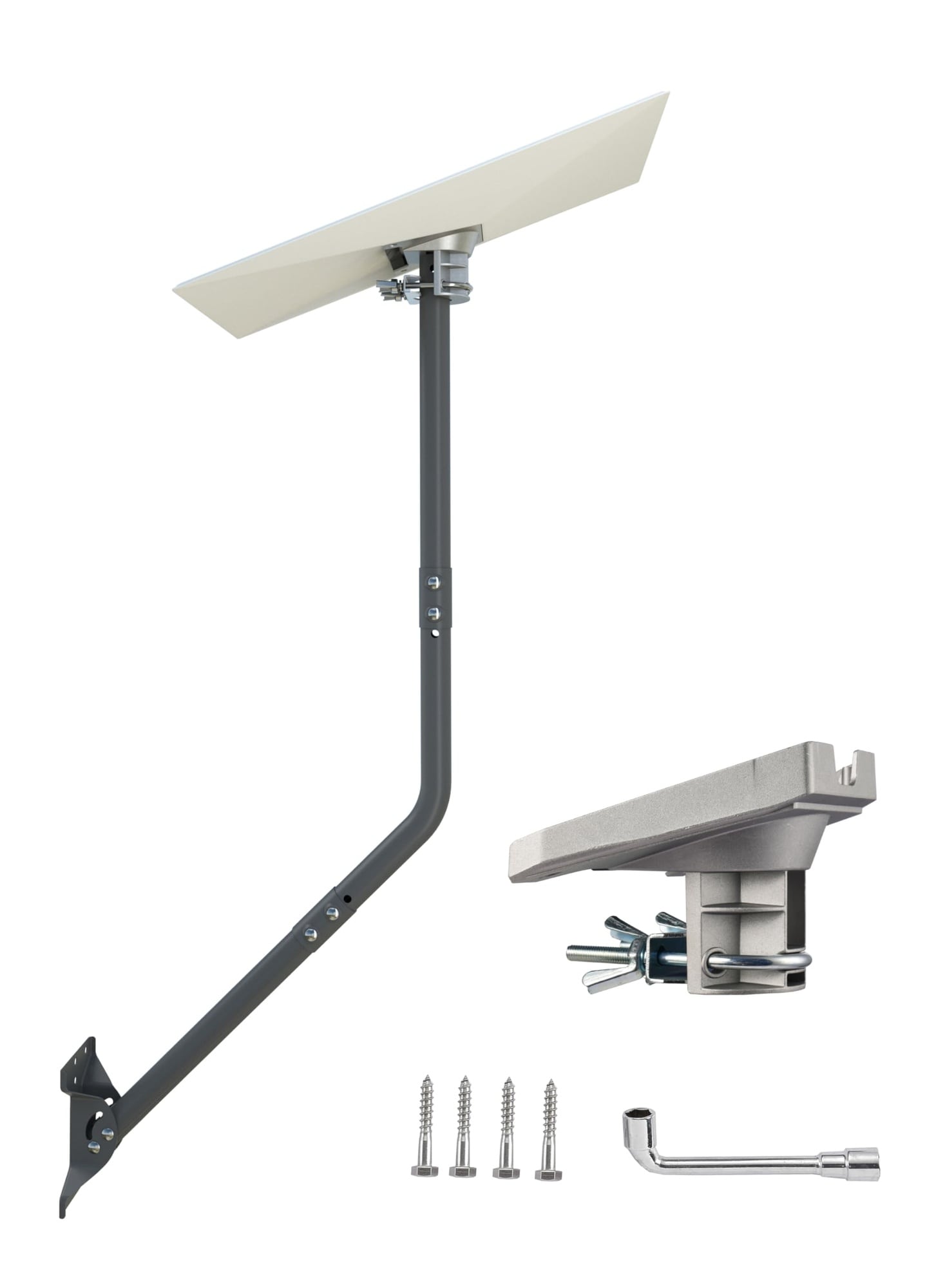 JVFCXXV  Starlink Mounting Kit Includes 51 in Pole and Adapter for Gen3 V3 Standard Dish Adjustable J Pole Mast for Wall Eave or Roof