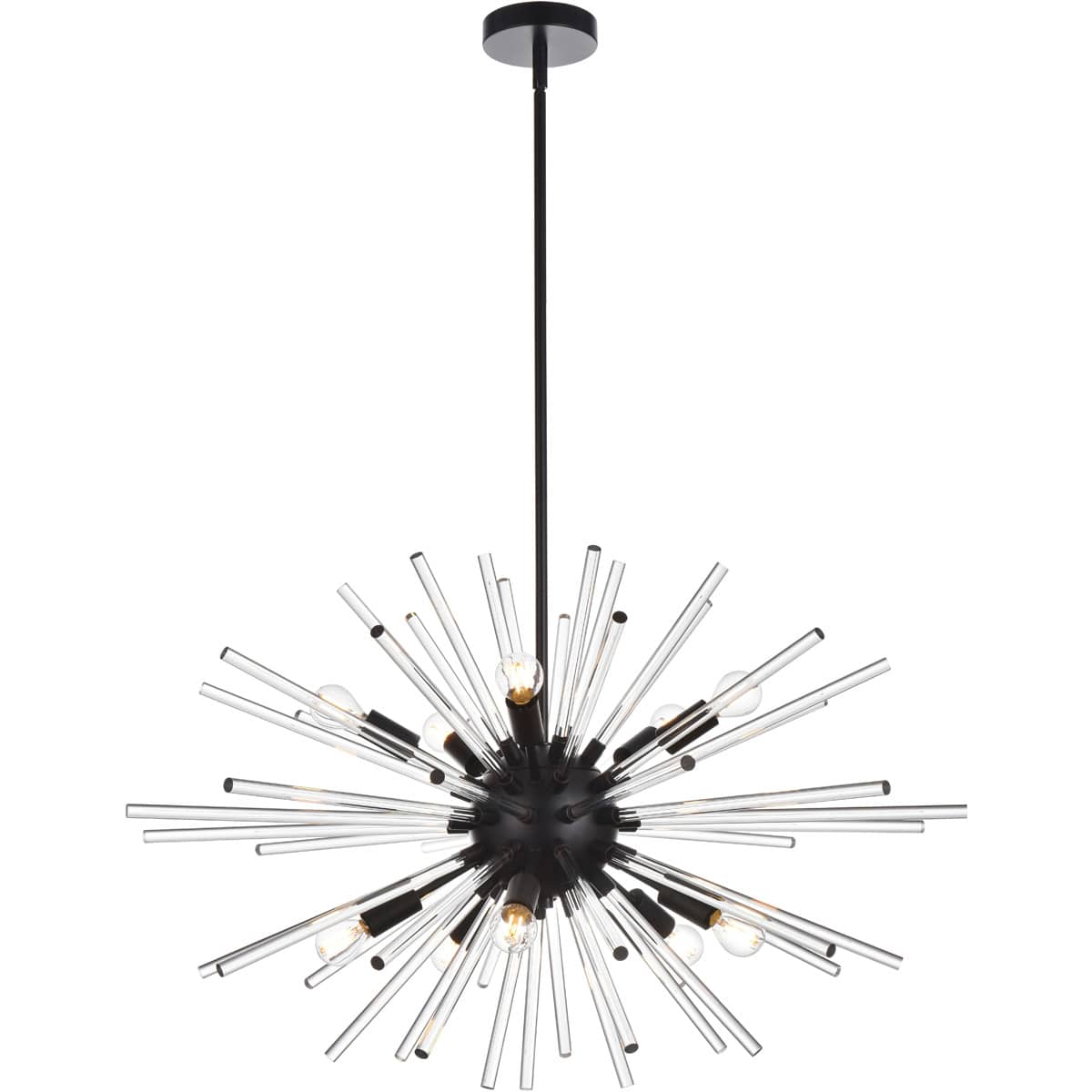 Elegant Lighting 2369482 2502D32BK Sienna 10 Light 32 inch Black Pendant Ceiling Light
