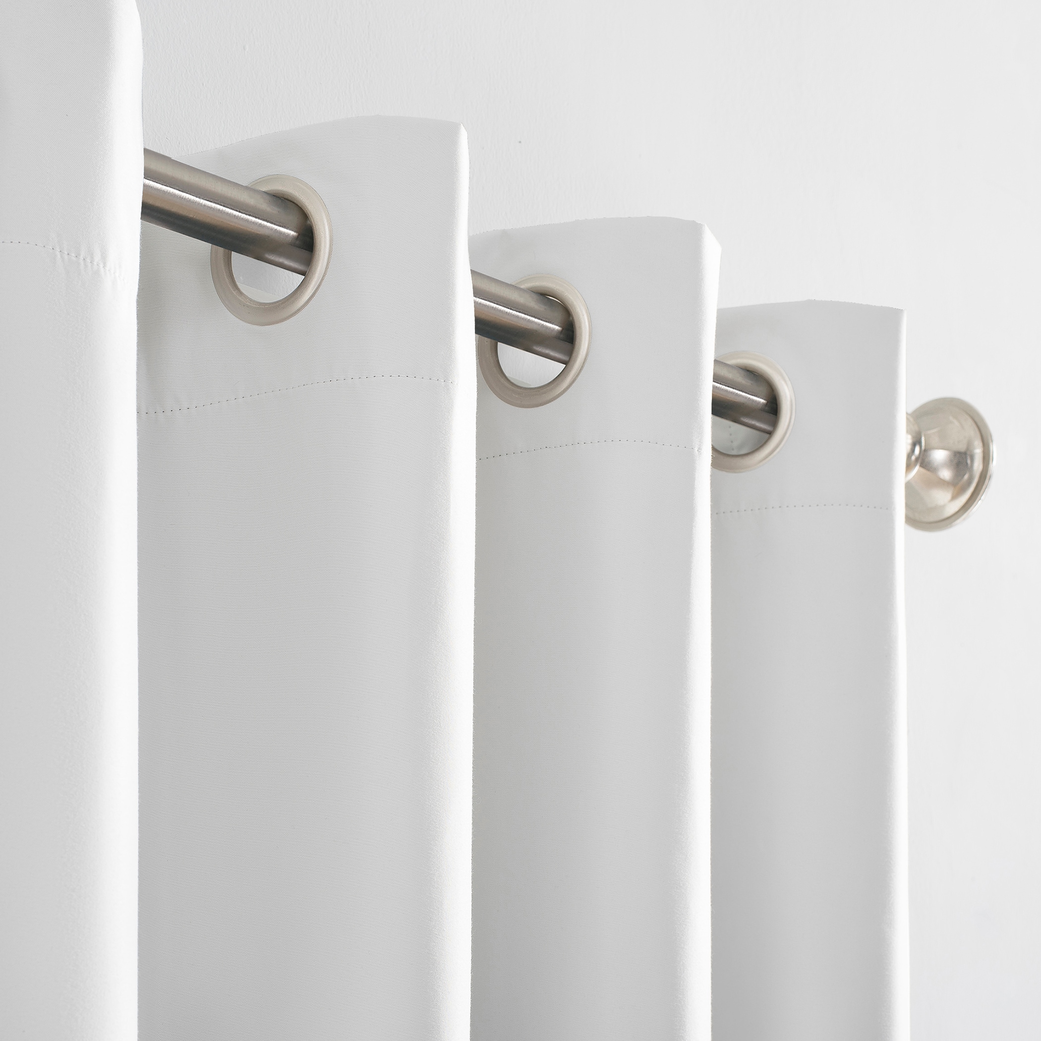 White 50x108 Polyester Blackout Grommet Curtain Panel