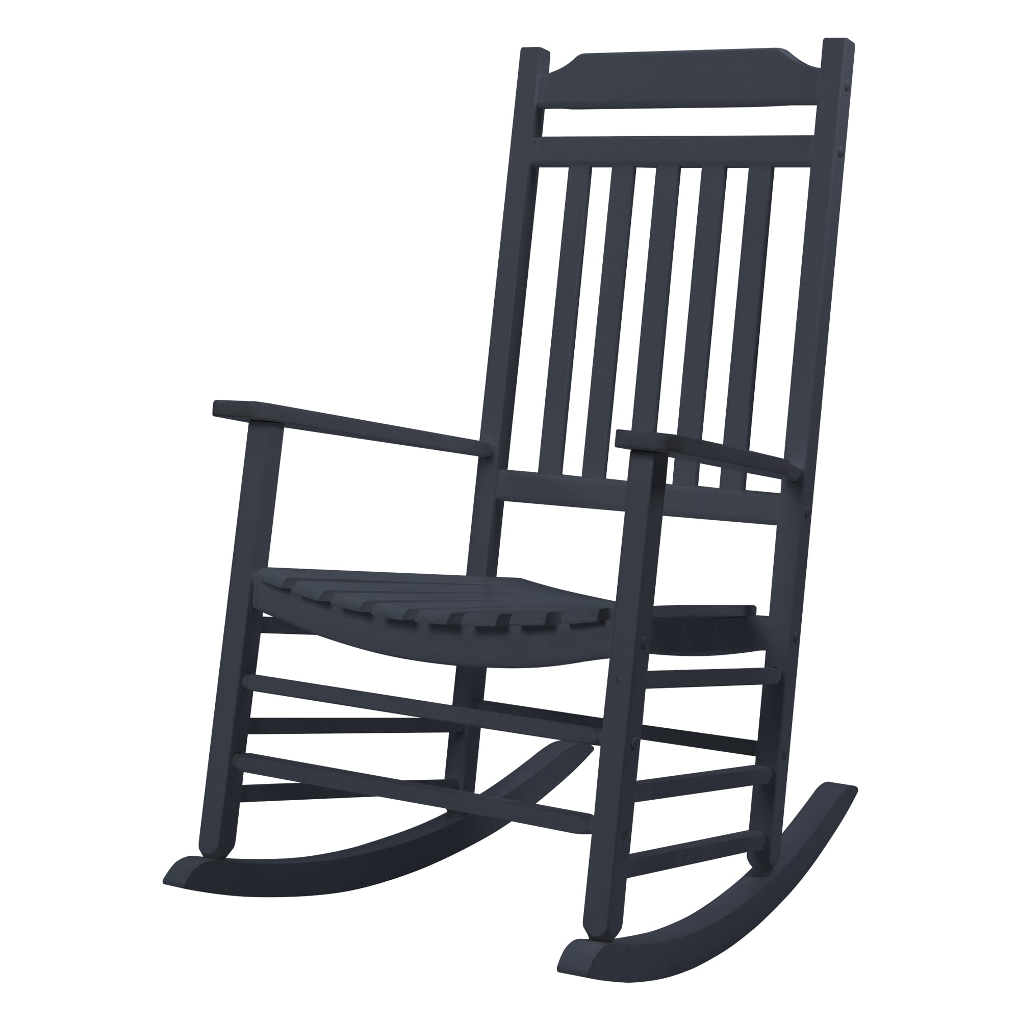 Kozyard KZWRC68GRA Patio Chairs Gray Wood Frame Stationary Adirondack Chair with Slat Seat