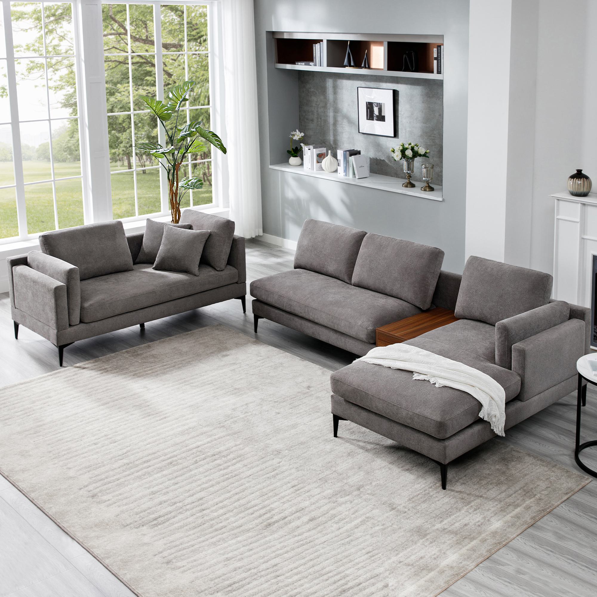 FARATI LX01-GREY-U 135-Inches Modern Gray Sectional