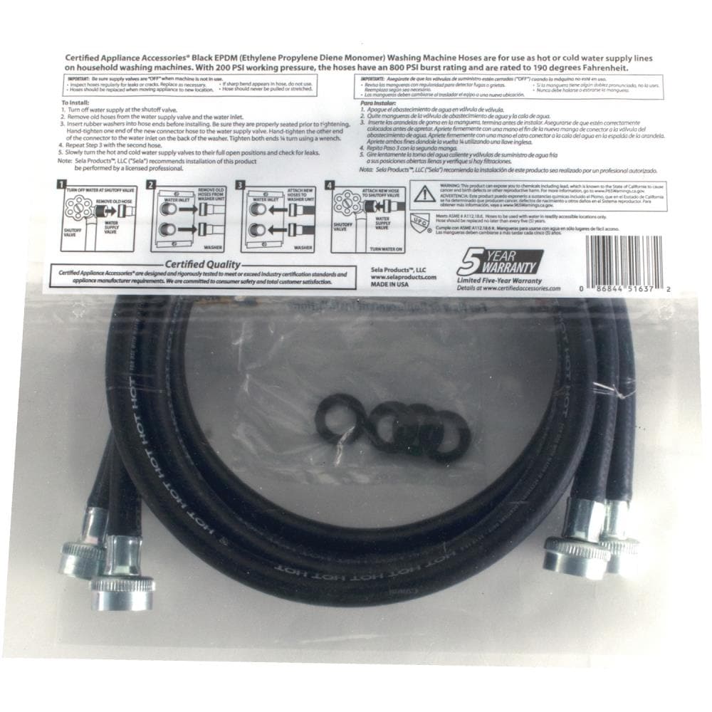 Certified Appliance Accessories WM48BR2PK Appliance-Supply-Line-Drain-Hose - View #7