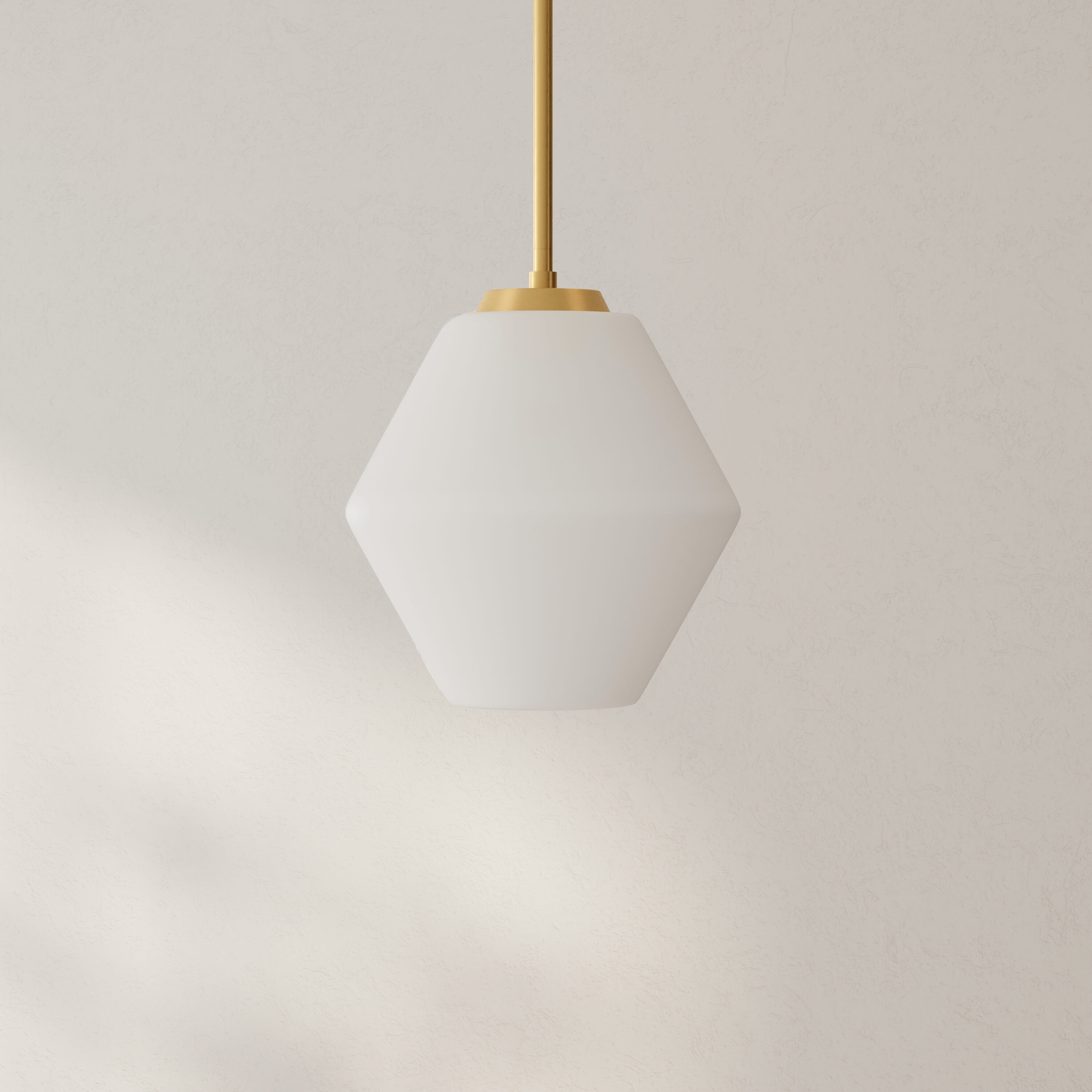 Copeland Brushed Gold Pendant with Opal Glass Shade