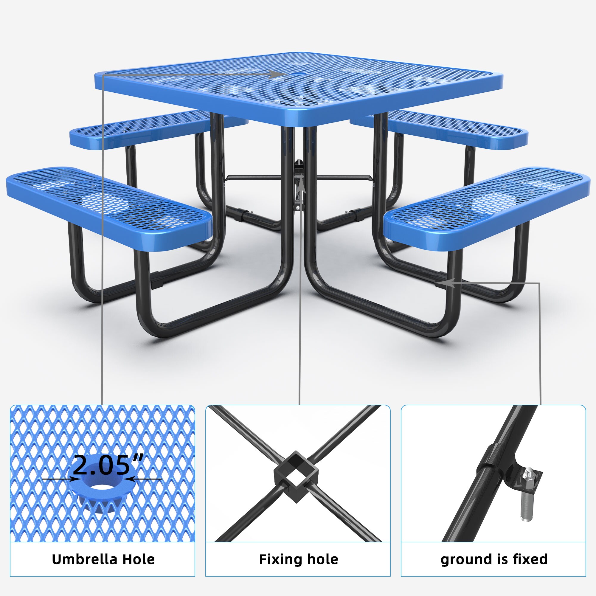 SINOFURN SYA710019GY Picnic-Tables - View #3