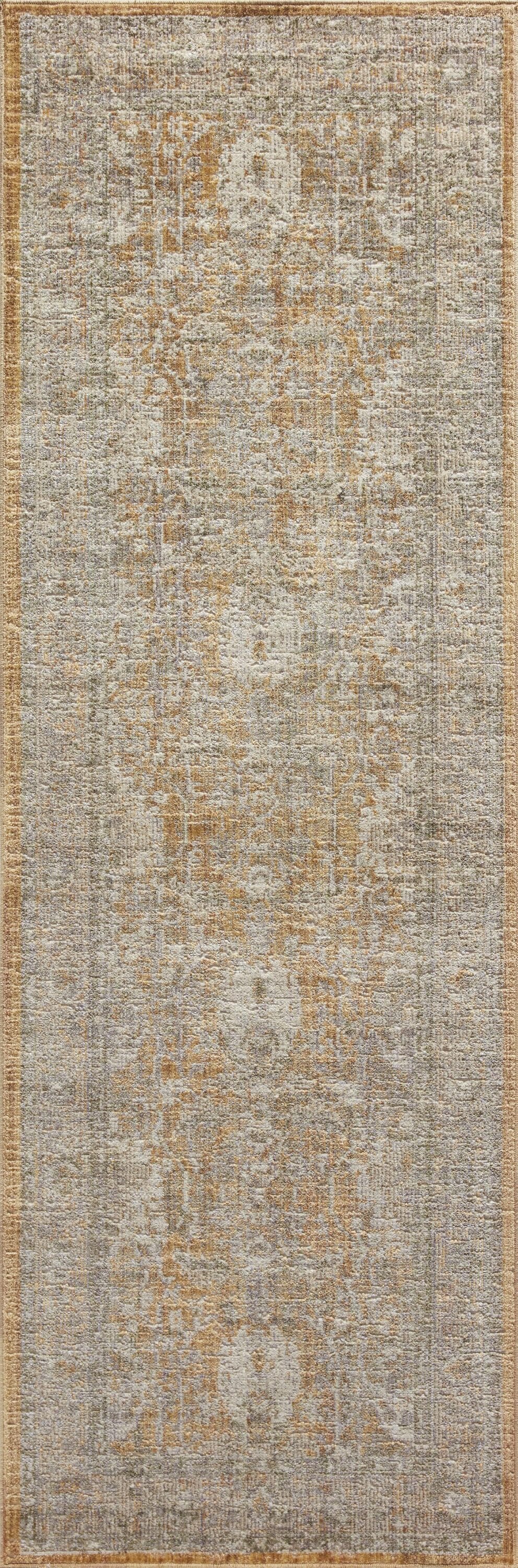 Chris Loves Julia x Loloi ROSMROE-01GOSA27A0 Rosemarie 3 x 10 (ft) Loomed Polypropylene Gold / Sand Rectangular Indoor Distressed/Overdyed Oriental Runner rug
