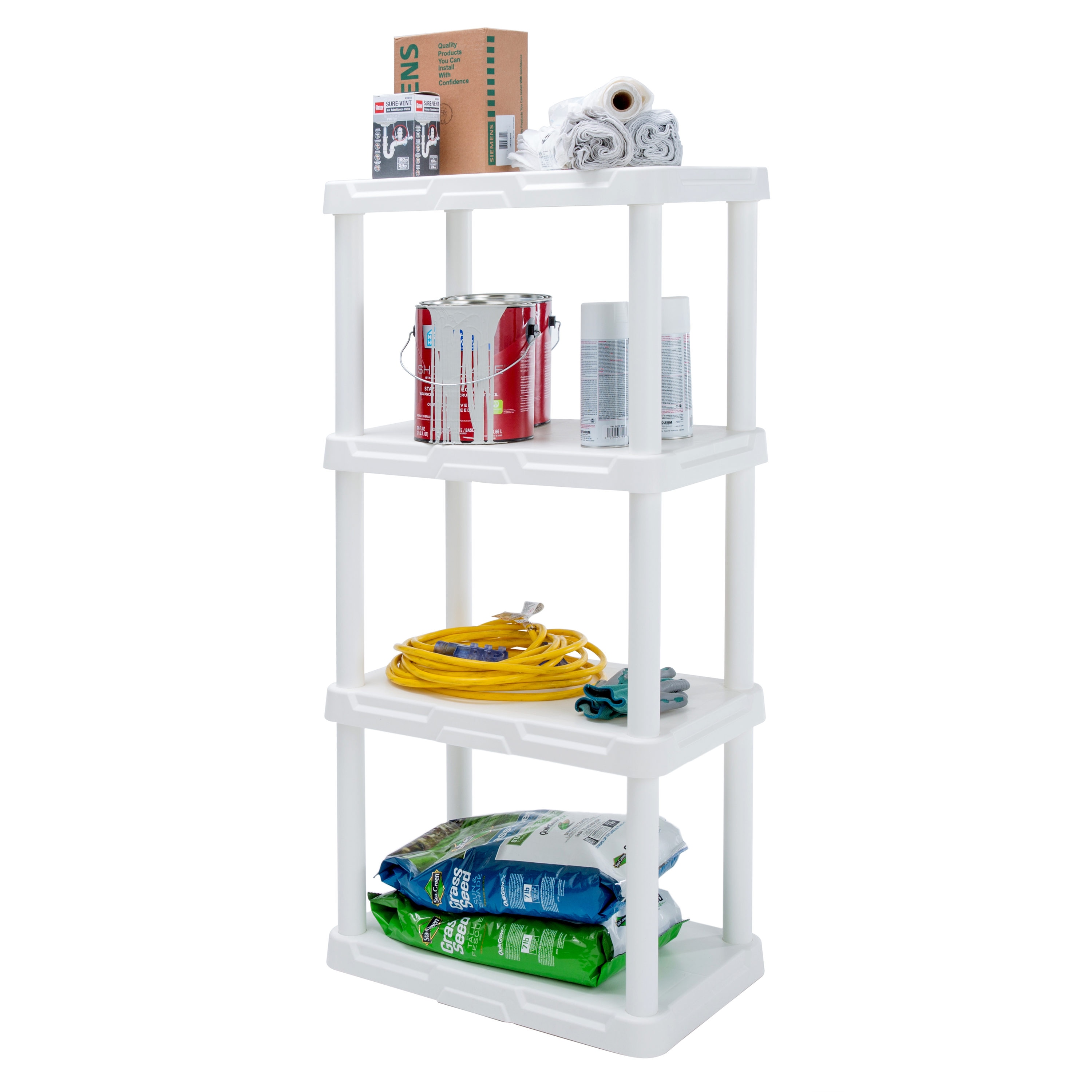 Project Source Plastic 4-Tier Utility Shelving Unit (22-in W x