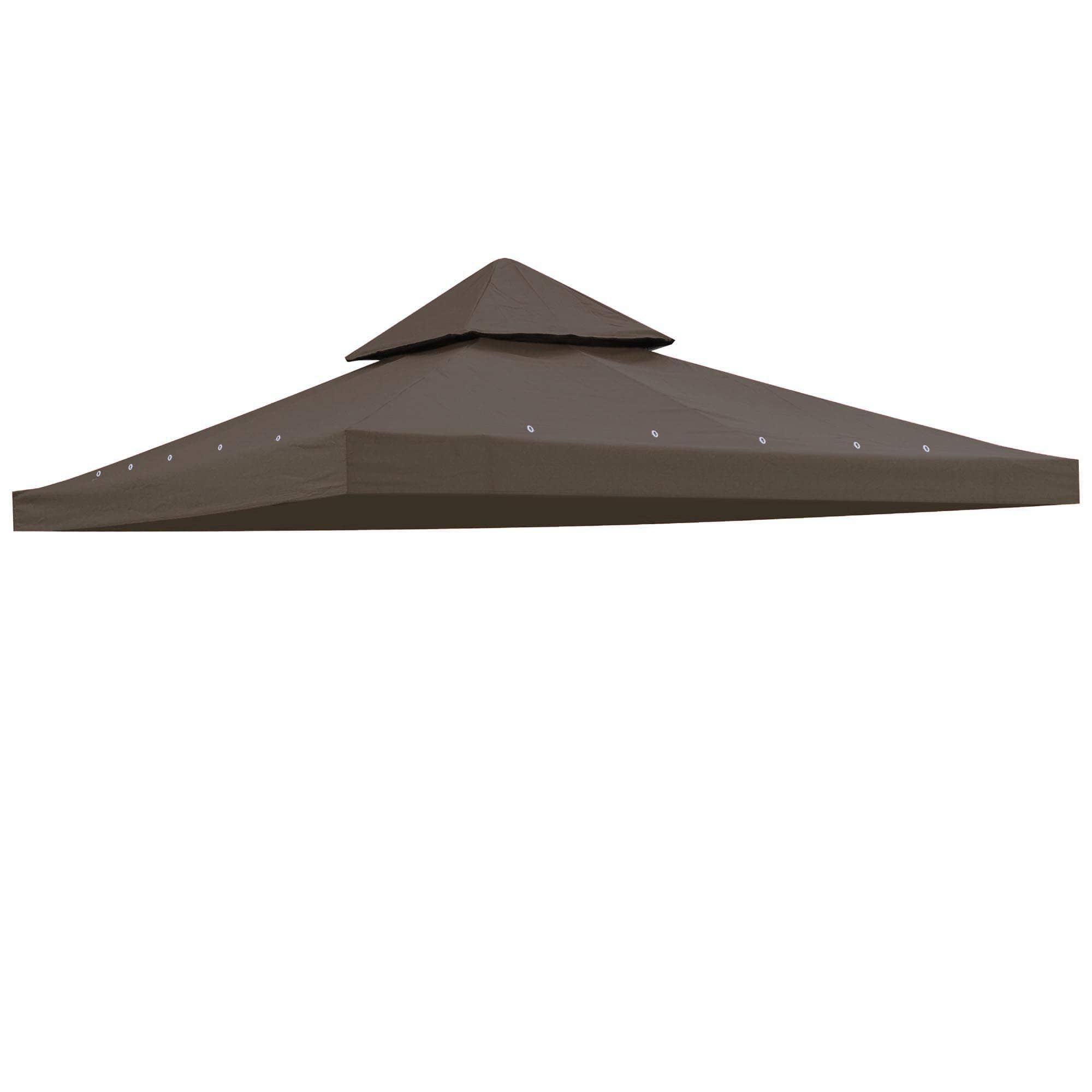 Yescom 07TOP002-10T-BN10-LO 10x10Ft UV30+ Gazebo Replacement Top for 2 Tier Outdoor Canopy Cover Patio Backyard Party Deck Coffee Liqueur