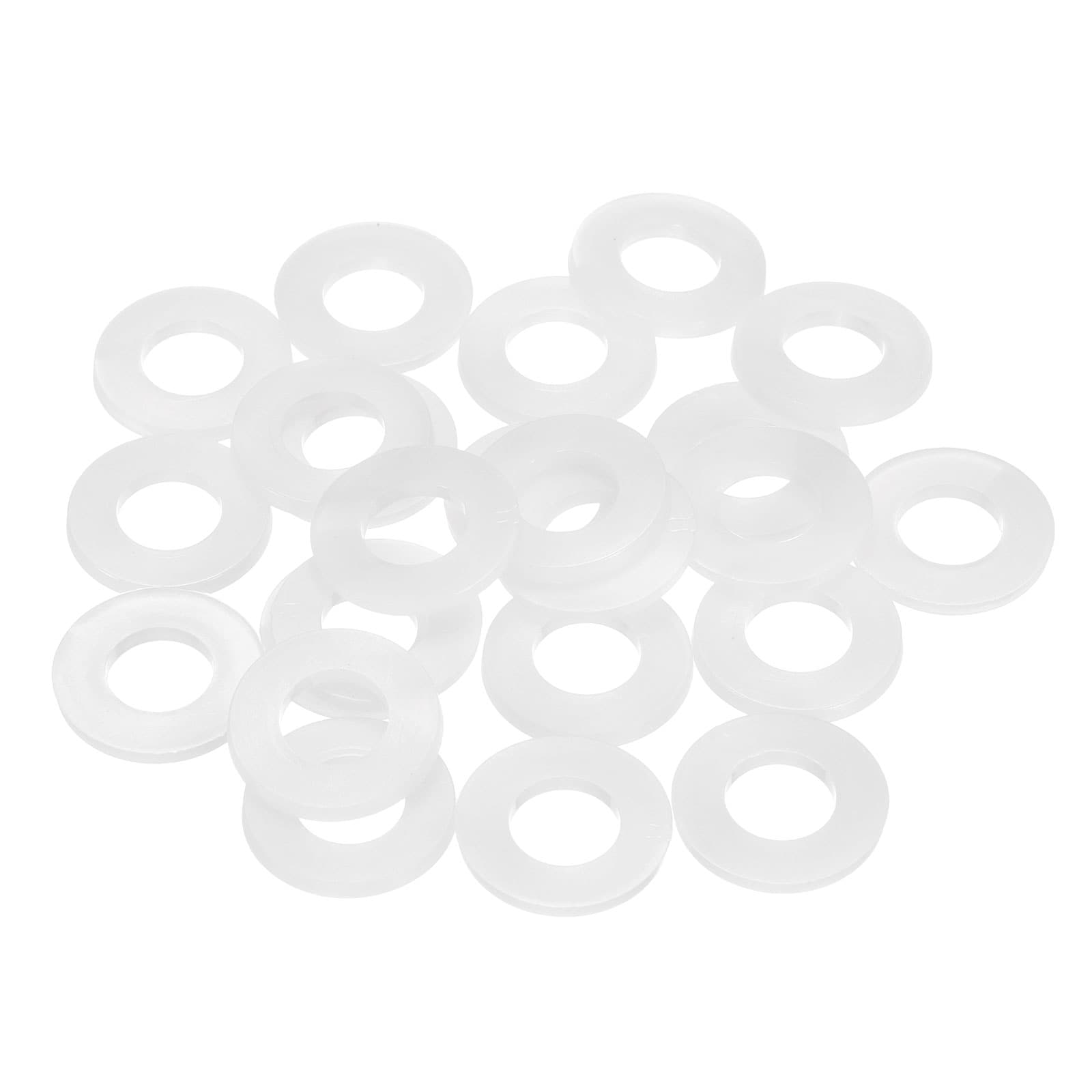 PATIKIL M10 Nylon Flat Washer 24pcs 10mm ID 20mm OD 2mm Thick Plastic Sealing Gasket Spacer for Fasten Screws Flanges Faucet Pipe Valves White