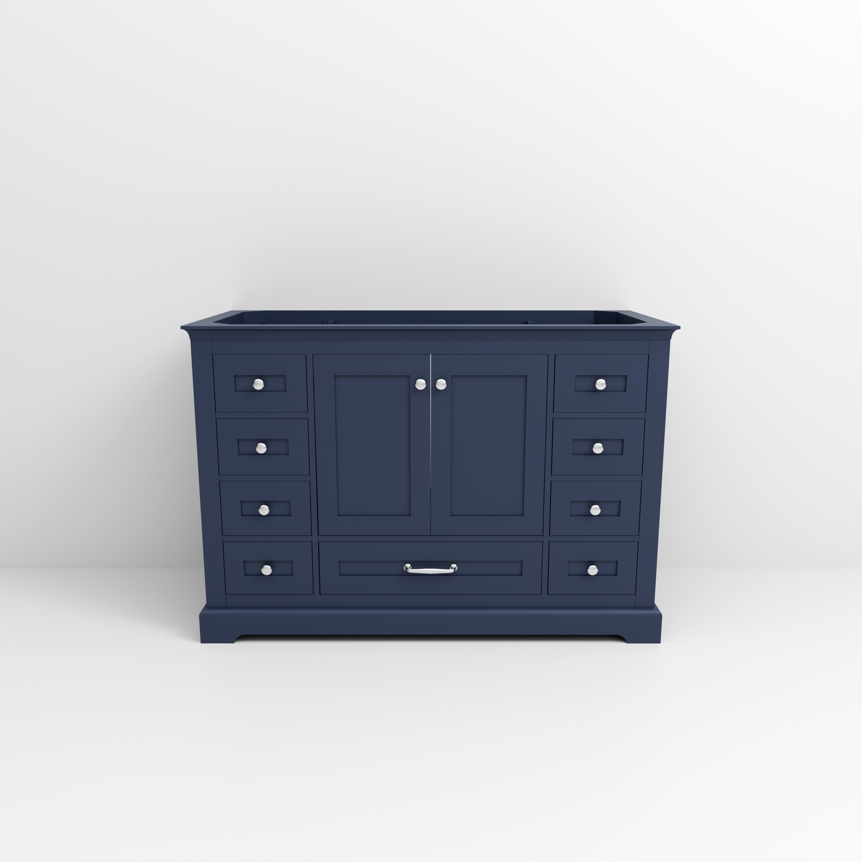 LIVACA - 48 inch Navy Blue Wood Bathroom Vanity with Soft Close Doors and Ample Storage