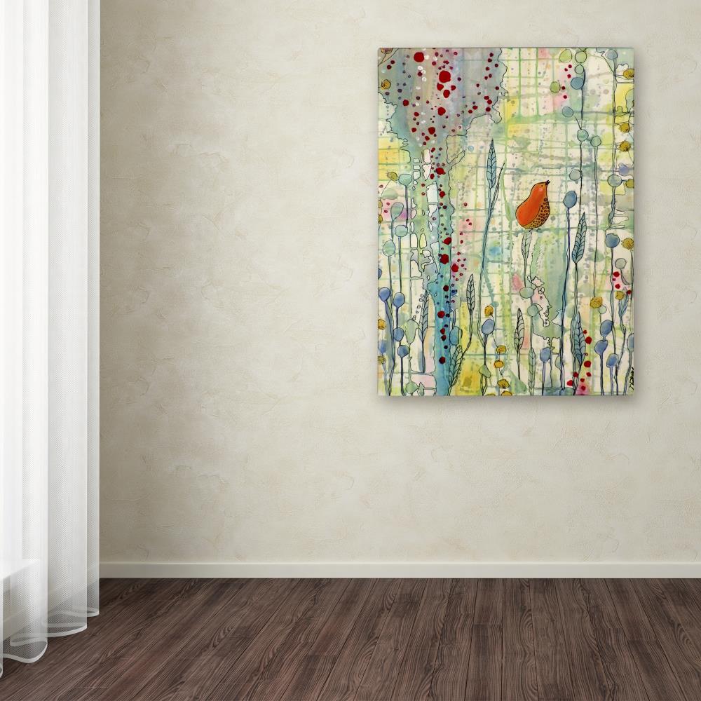 Trademark Fine Art ALI0883-C1419GG Framed 19-in H x 14-in W Floral Print on Canvas Artist: Sylvie Demers Multicolor Framed 19-Inches H x 14-Inches W Floral Canvas Print