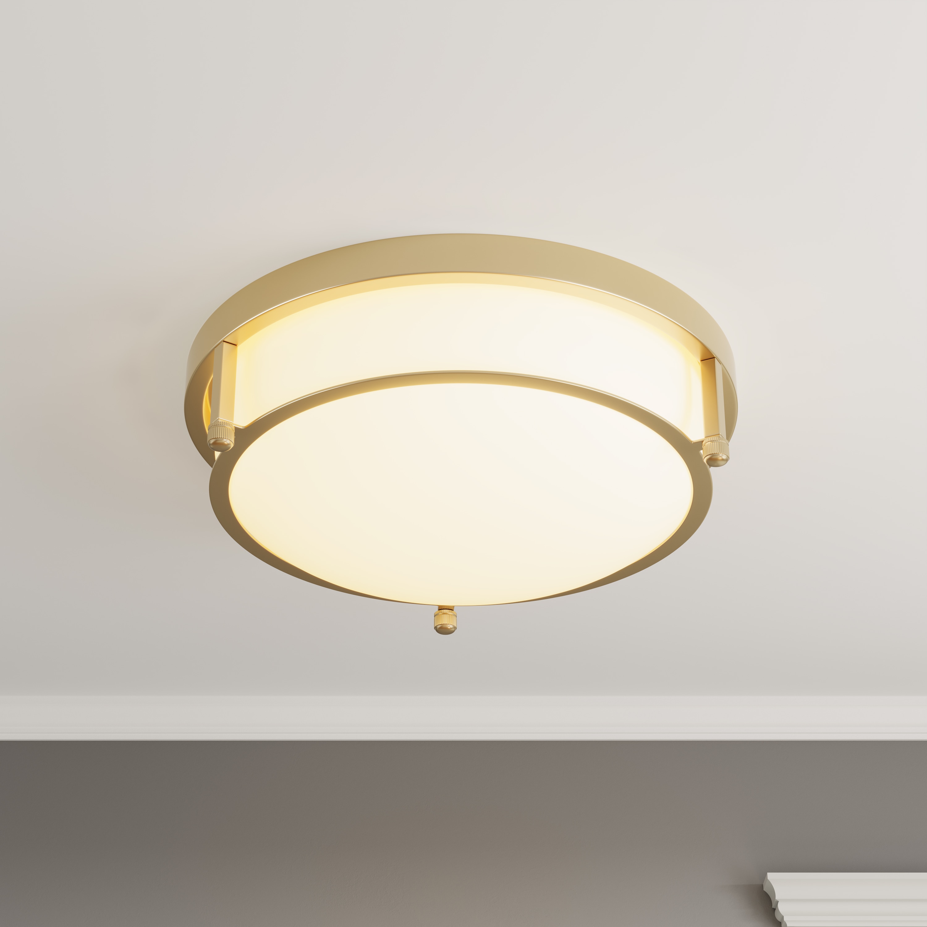 Aiwen CL2058-0 2 -Light 13-in Gold Flush Mount Light