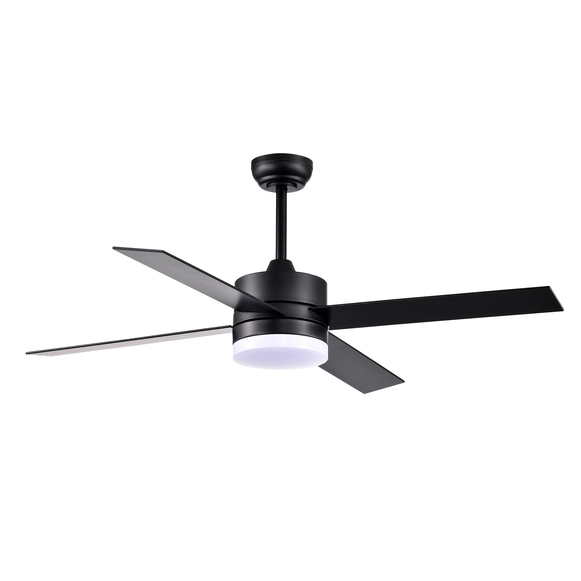 Edvivi Barkley 52-in Matte Black Color-changing Indoor Ceiling Fan with ...