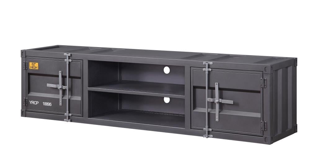 ACME FURNITURE 91885 Cargo Traditional Gunmetal TV stand ( Accommodates TVs up to 70-in )