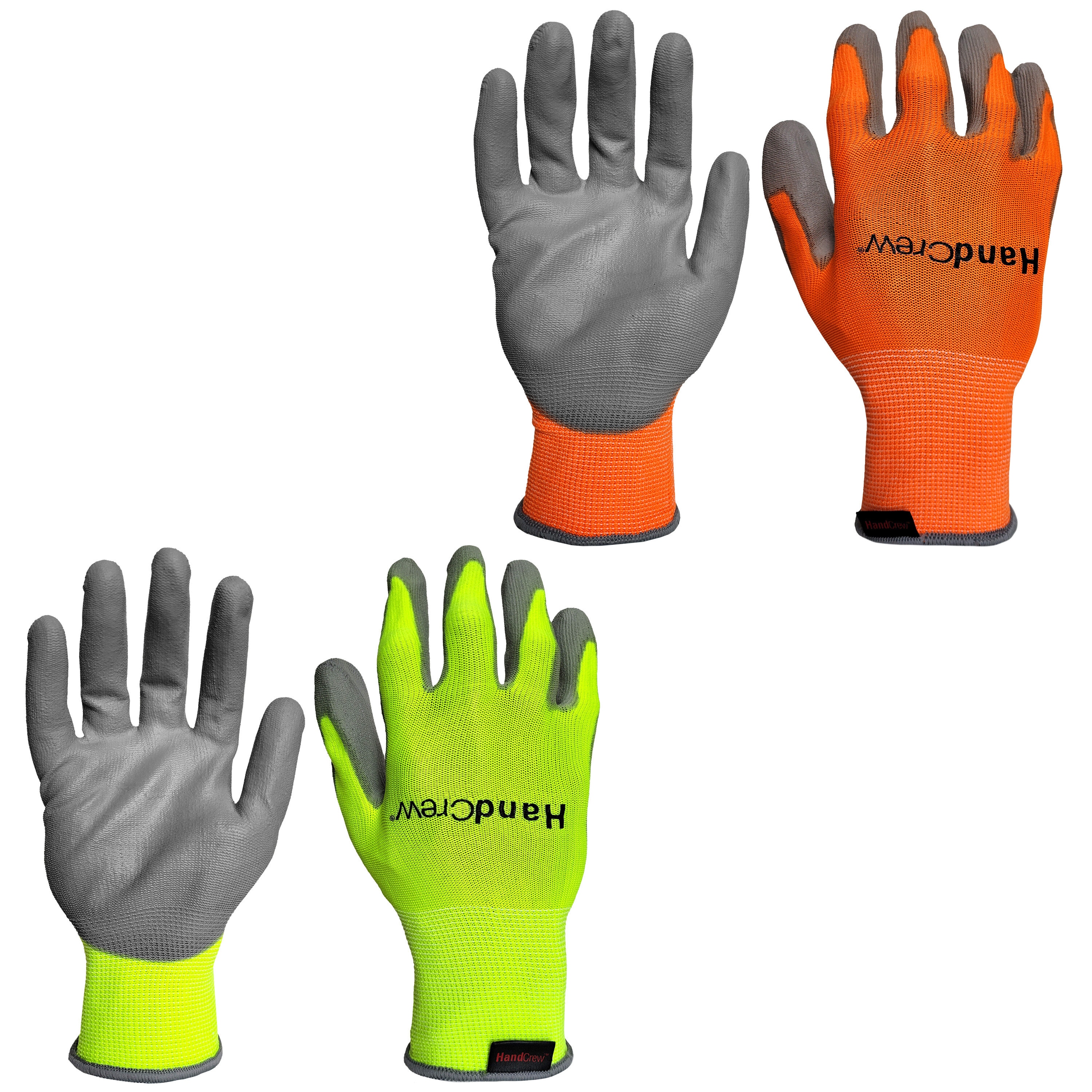 HandCrew USHG-3220L One size fits all Polyurethane dipped Poly/Cotton Construction Gloves 8 -Pairs