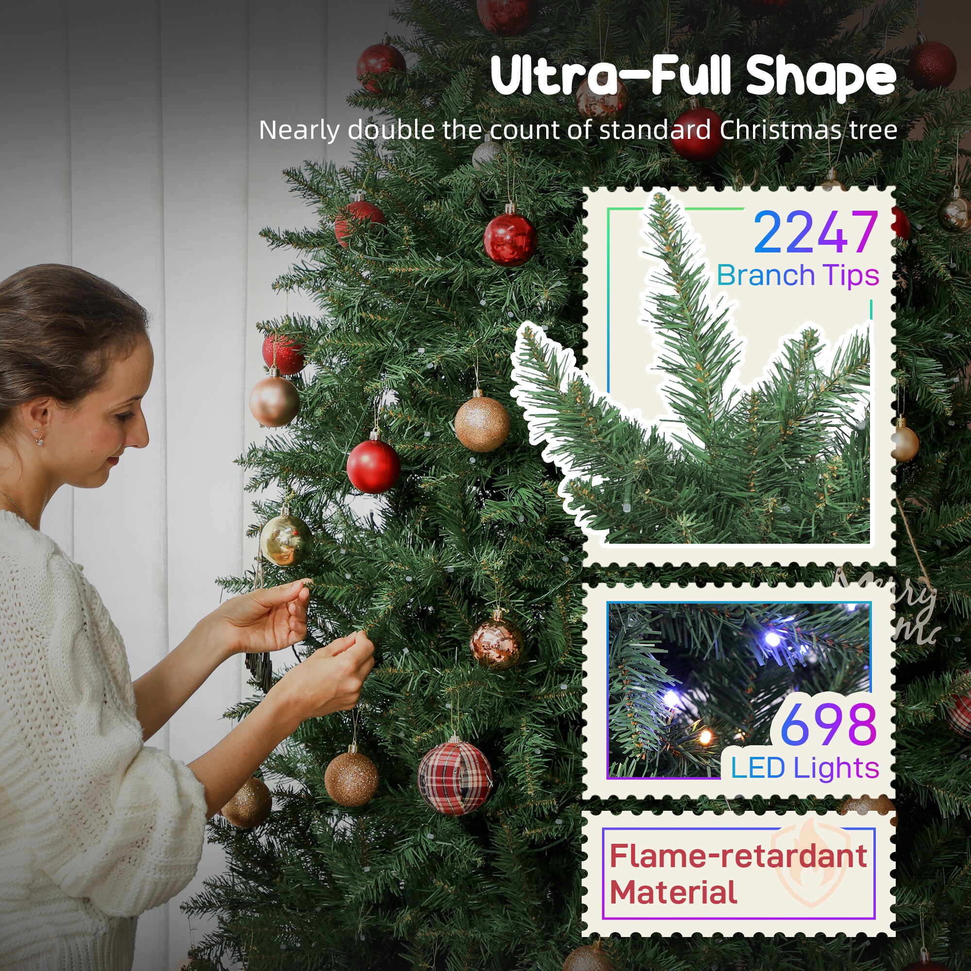 HomCom 83C-155V81MX Artificial-Christmas-Trees - View #4