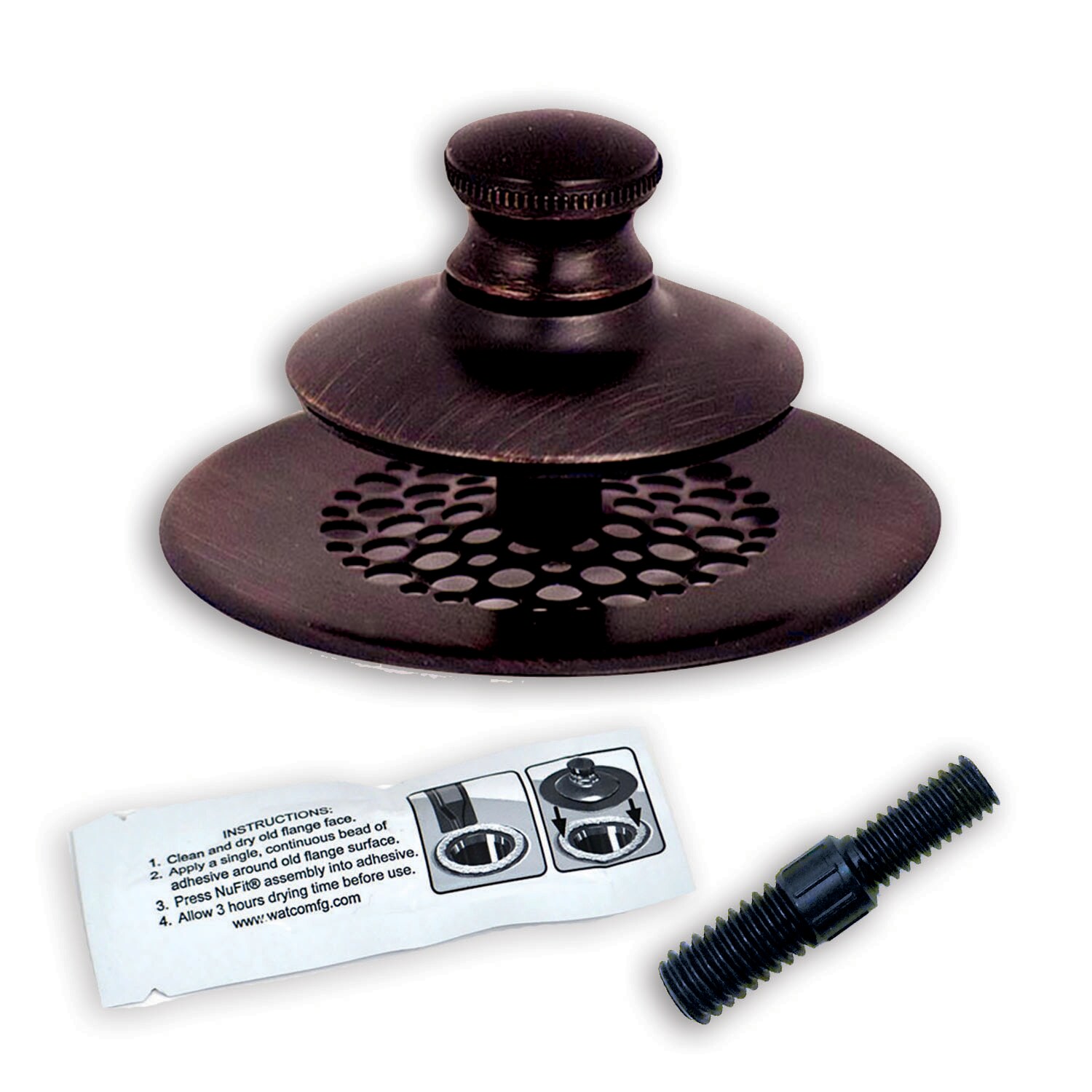 Bathtub Stopper & Hair Catcher + Extra Basket, Oil Rubbed Bronze Cap