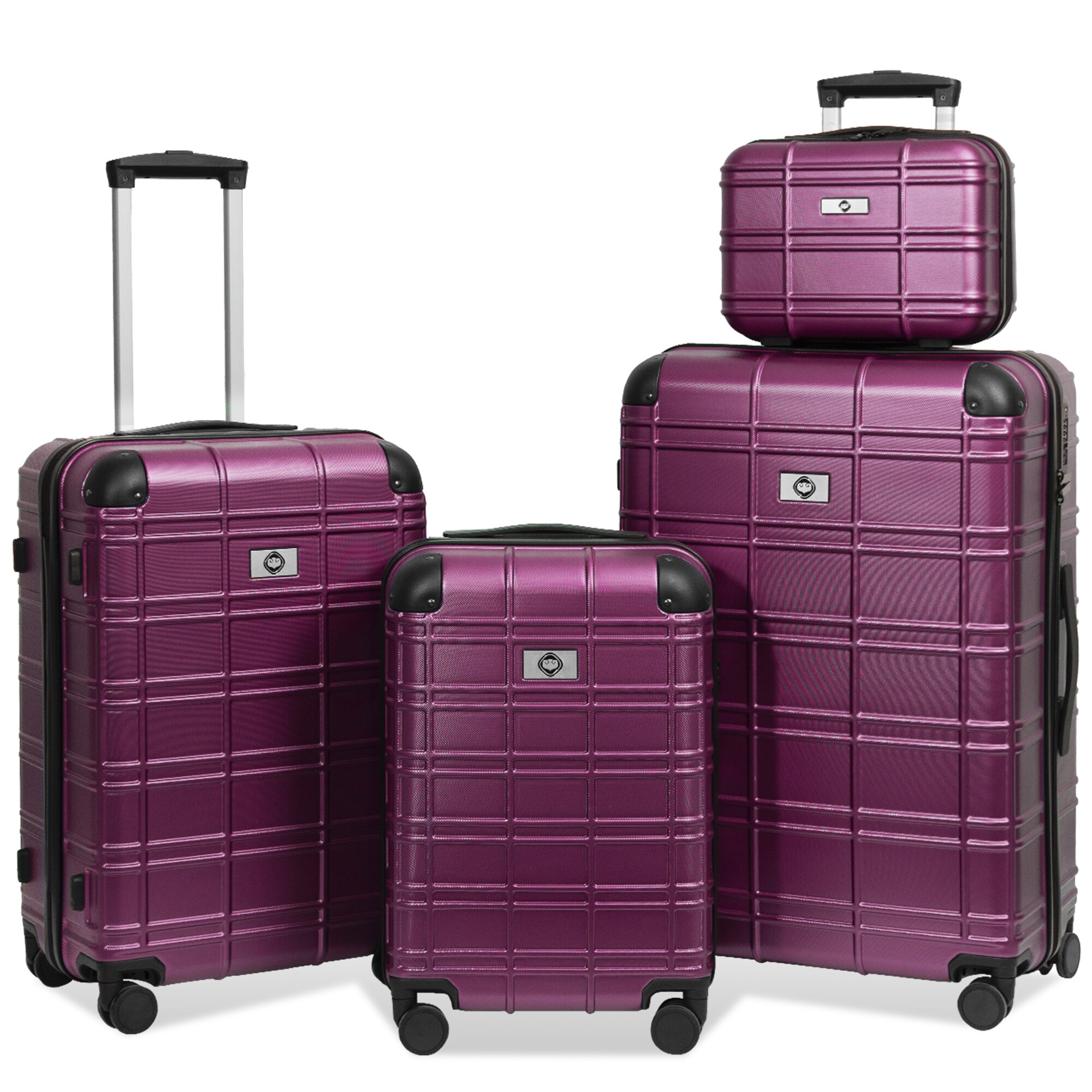 SINOFURN SYD9300002RS 19.9x11.6x28.9 Purple Plastic Hardshell Suitcase set 4 -Bag