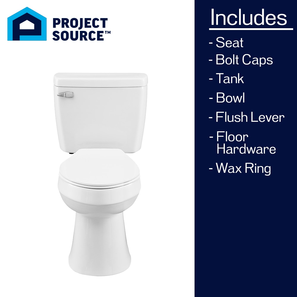 Project Source Pro-Flush White Elongated Chair Height 2-piece