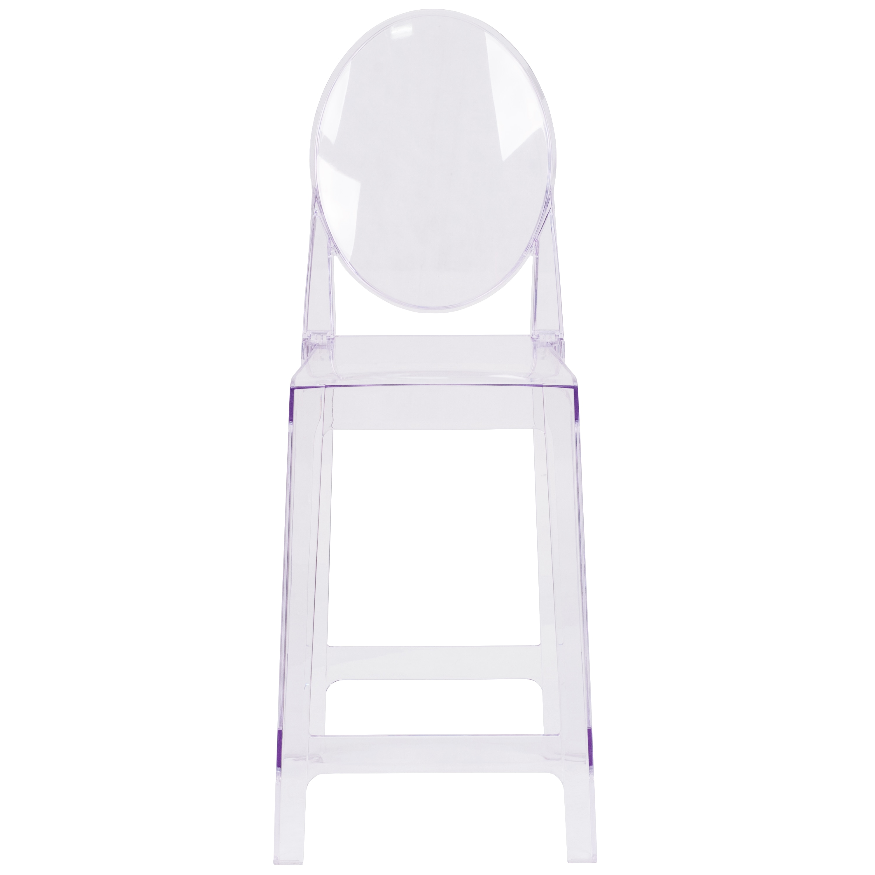 Transparent Crystal Oval Back Counter Stool