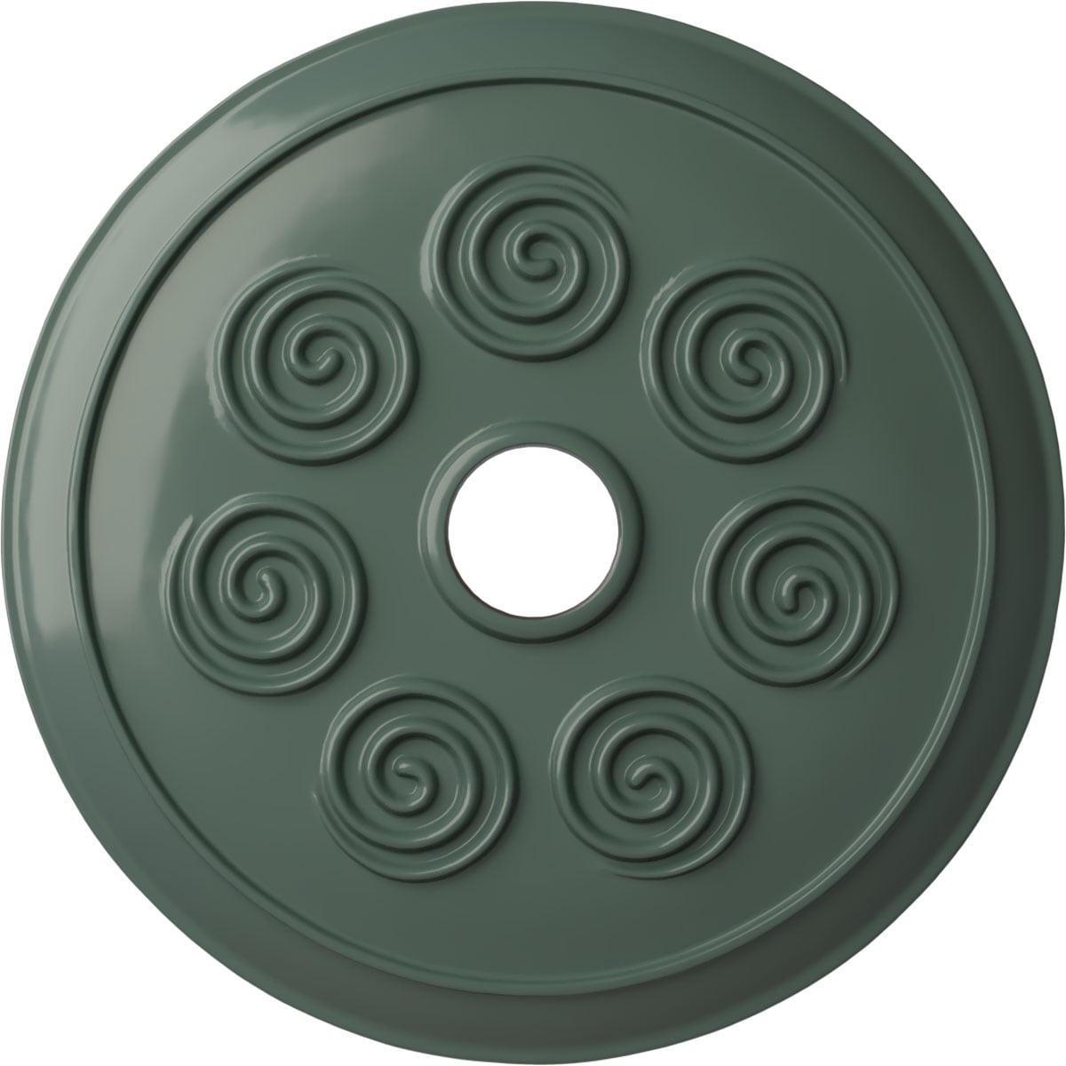 Ekena Millwork CM25SPCBF Spiral 25.25-in W x 25.25-in L Painted Cloud Burst Polyurethane Whole Ceiling Medallion